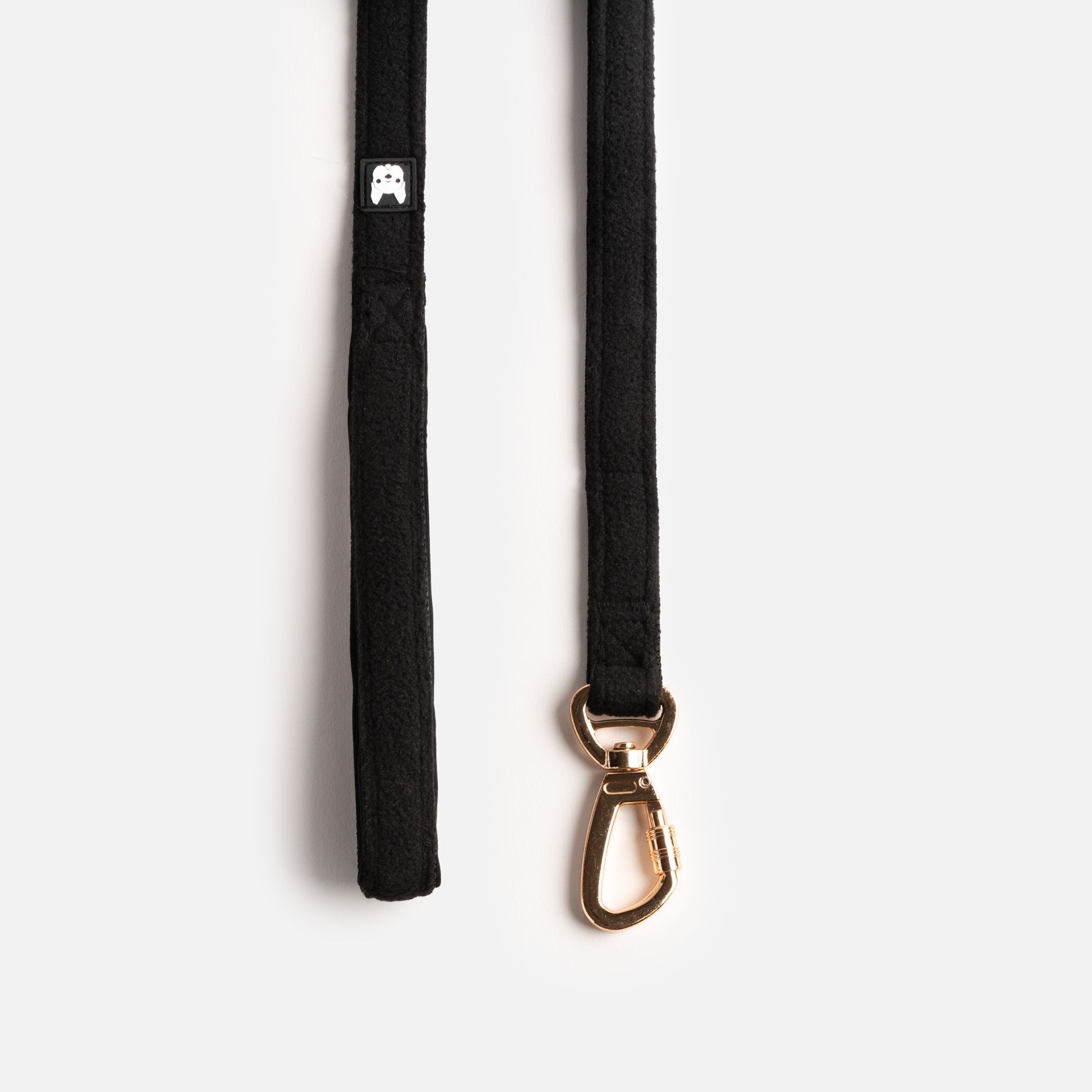 Aquafleece Dog Leash - Black - Silver Paw