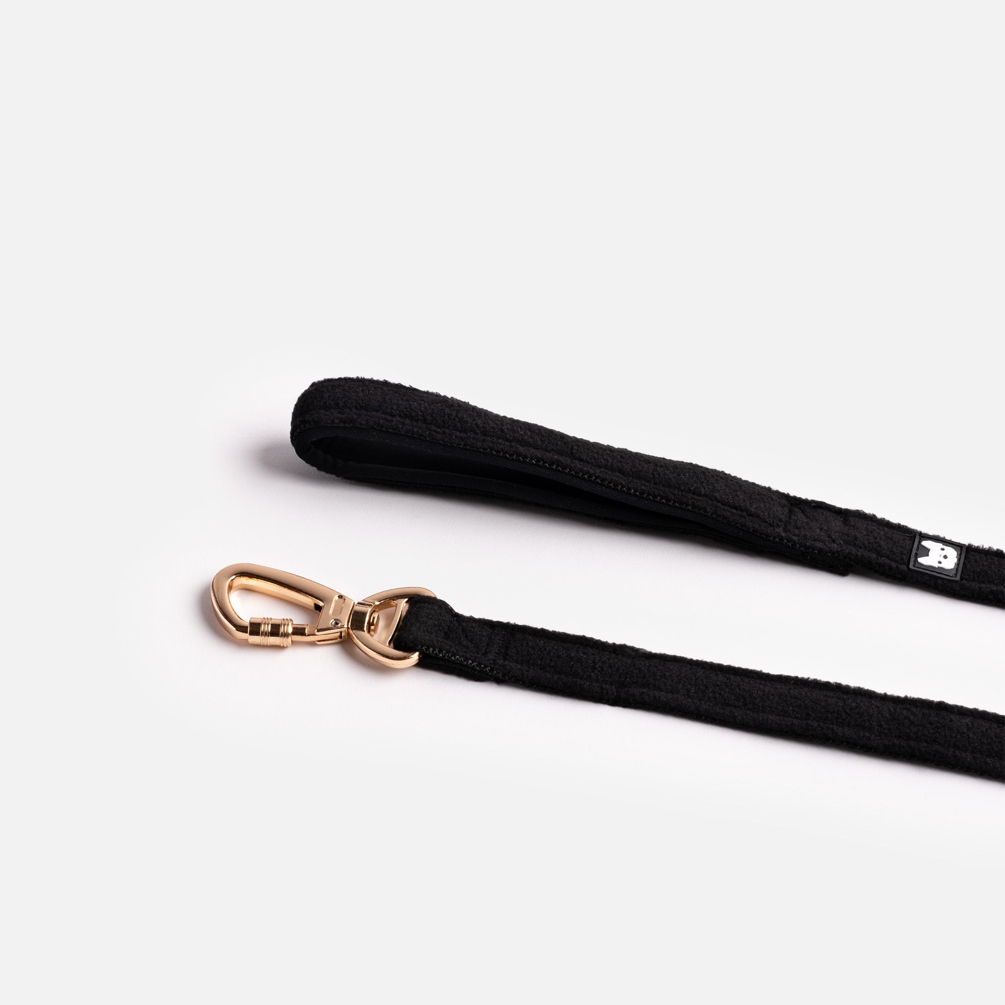 Aquafleece Dog Leash - Black - Silver Paw