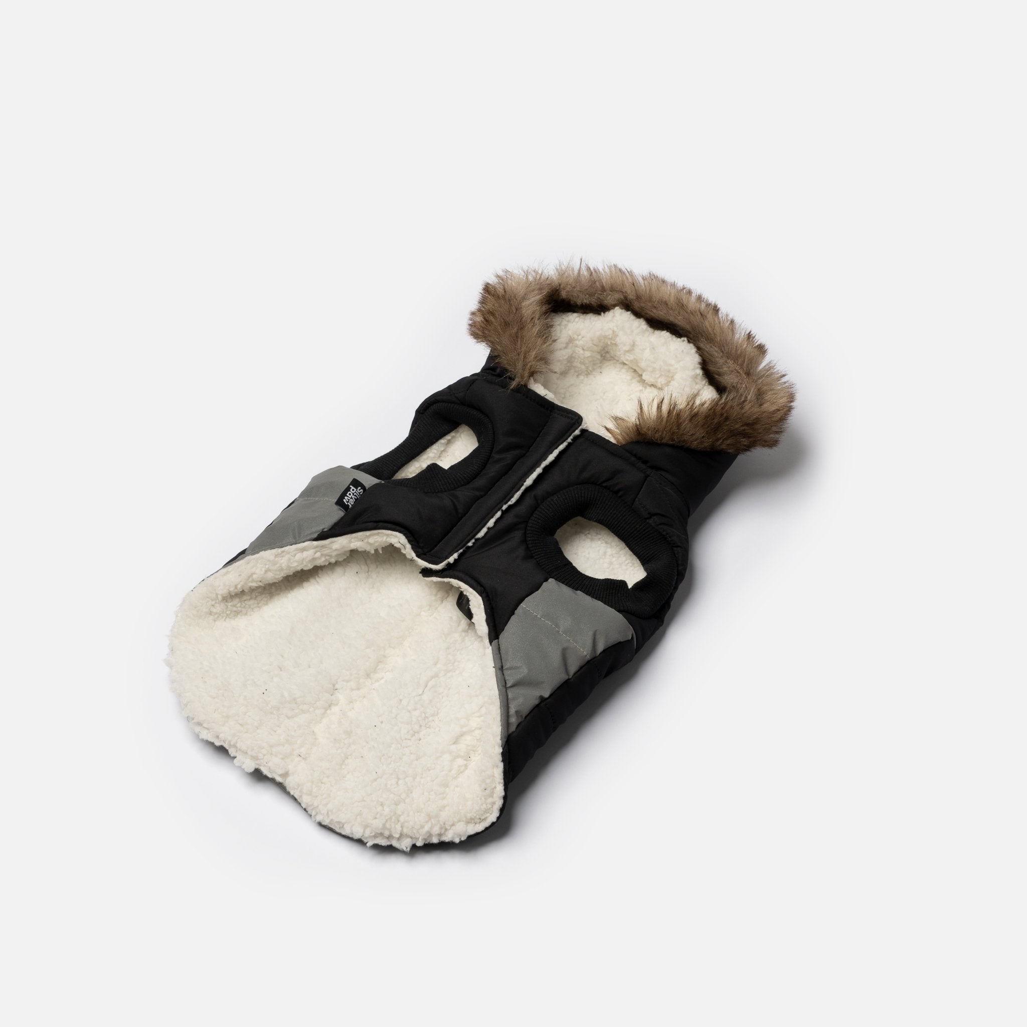 Bailey Dog Jacket - Black - Silver Paw