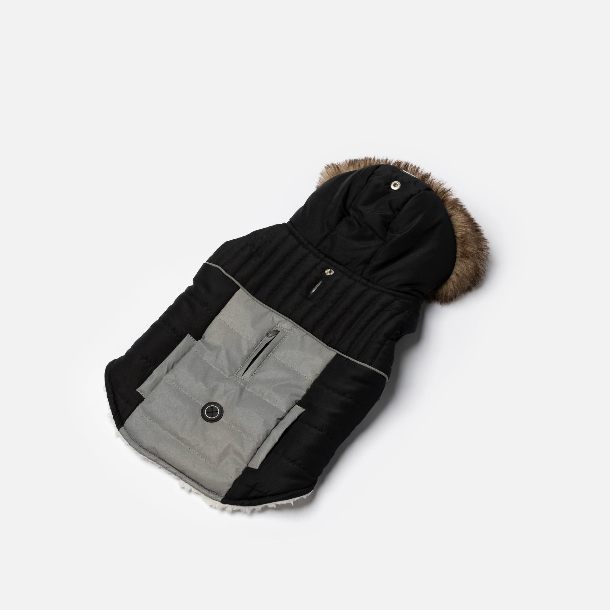 Bailey Dog Jacket - Black - Silver Paw