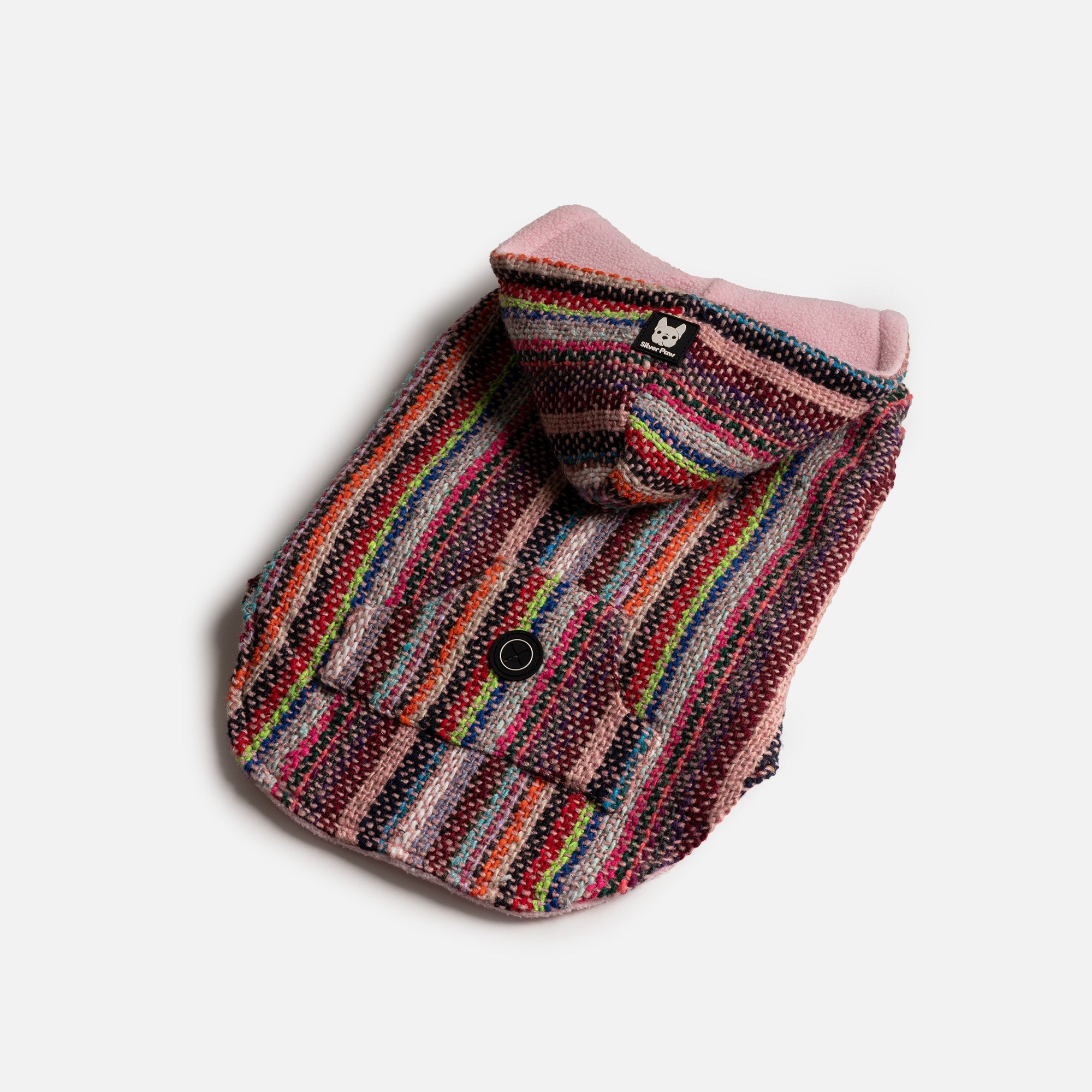 Baja Dog Poncho - Pink - Silver Paw