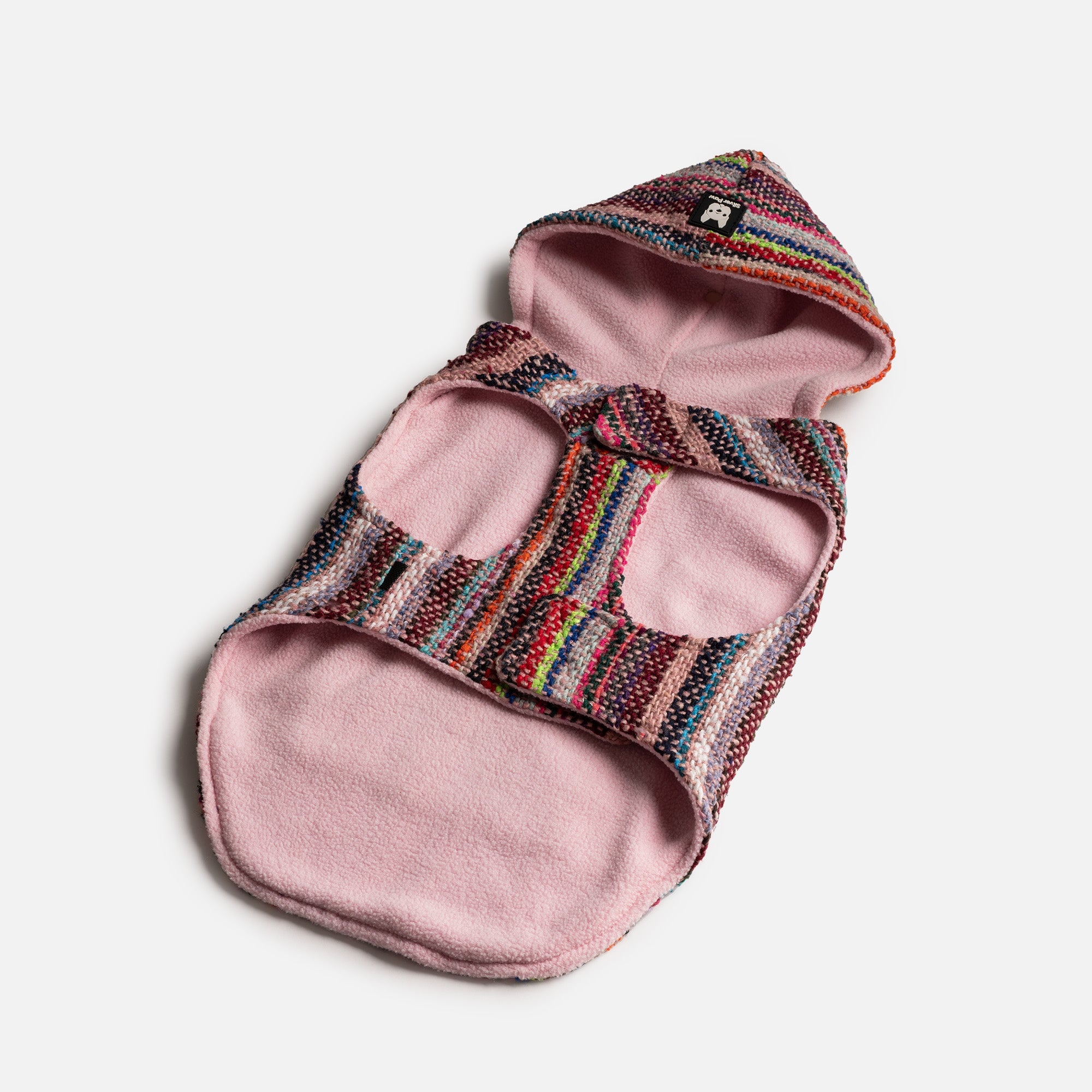 Baja Dog Poncho - Pink - Silver Paw