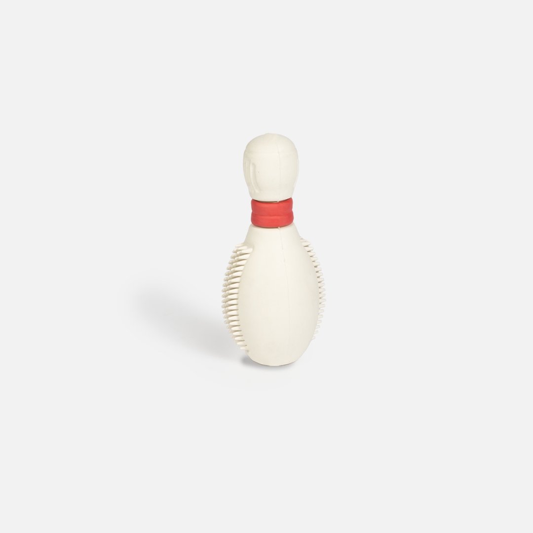 Bowling Pin With Vanilla Scent Dog Toy - Silver Paw