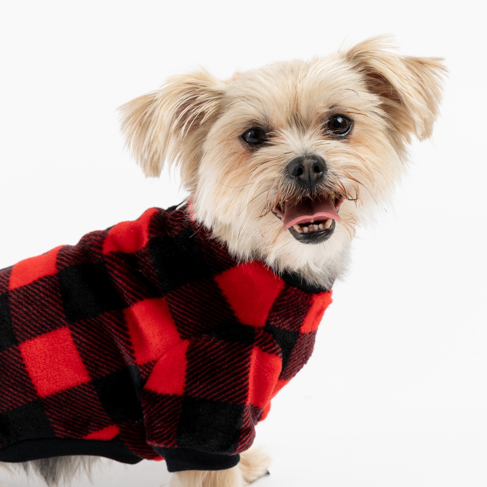 Buffalo Plaid Dog Pajama - Red - Silver Paw