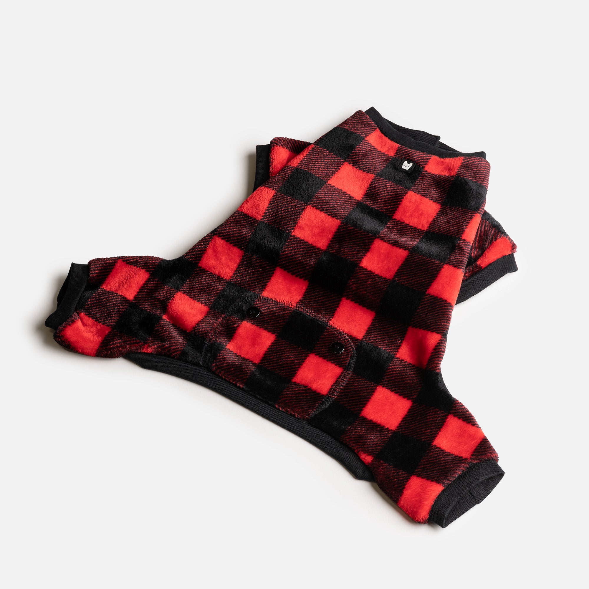 Buffalo Plaid Dog Pajama - Red - Silver Paw