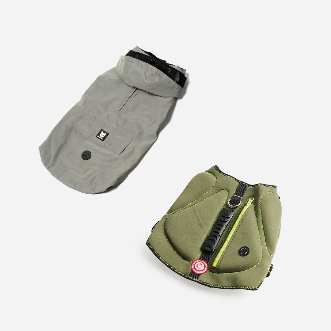 Bundle Max - Reflective Raincoat + Life Jacket - Silver Paw