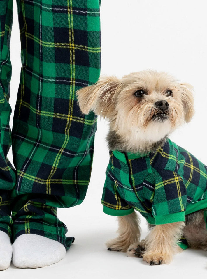 Buy One Dog Plaid Green PJ Get Free Human Matching - Silver Paw - 8372683 Canada Inc.