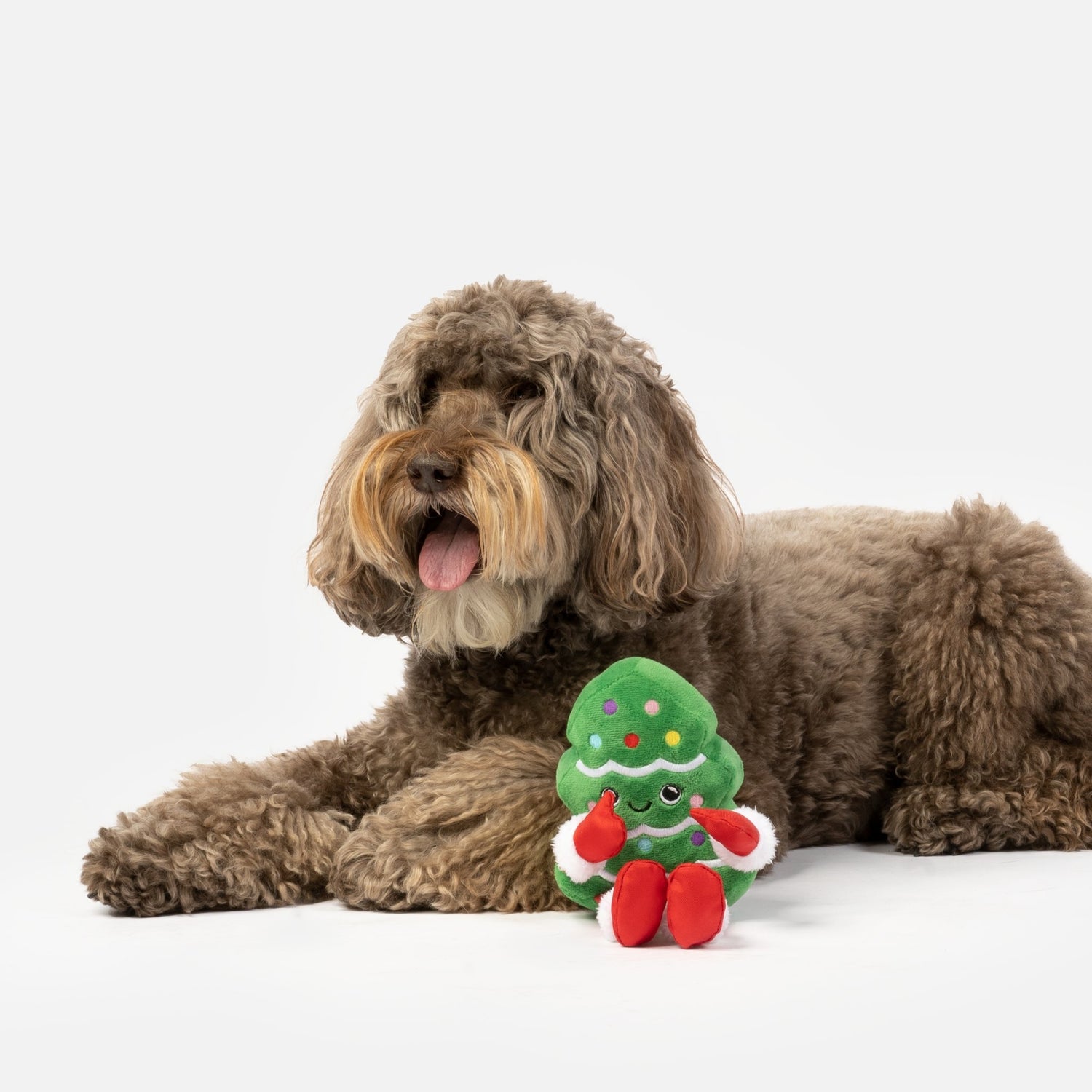 Christmas Tree Plush Dog Toy - Silver Paw