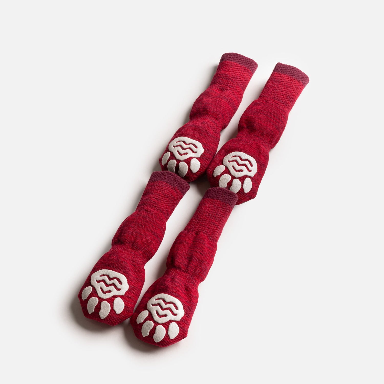 Compression Dog Socks - Red - Silver Paw