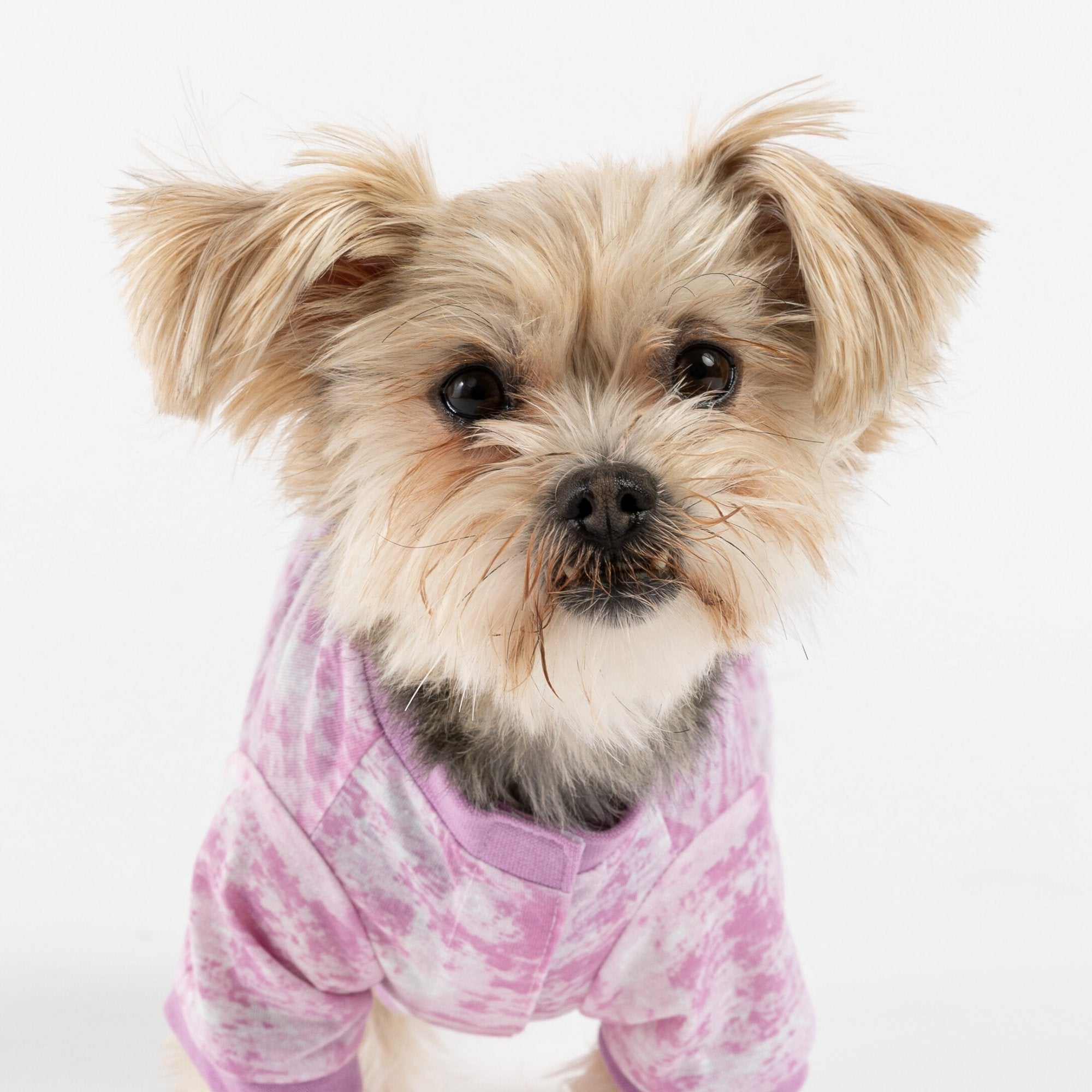 Dog Pajama Pink Tie Dye Silver Paw