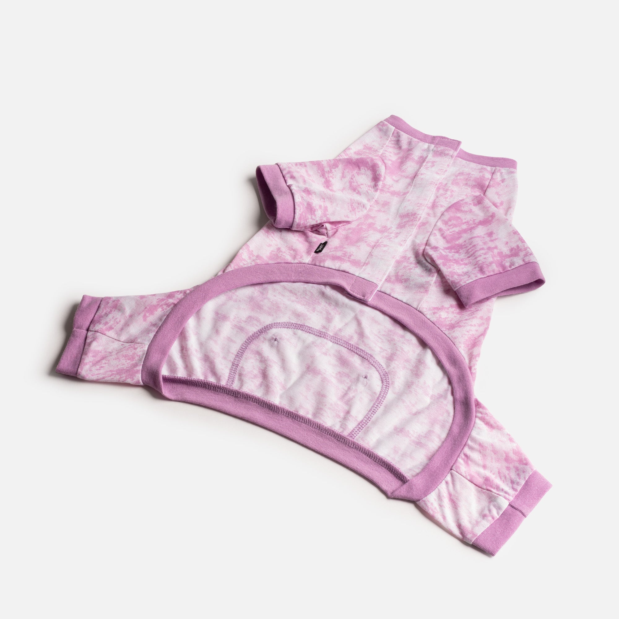 Dog Pajama - Pink Tie Dye - Silver Paw