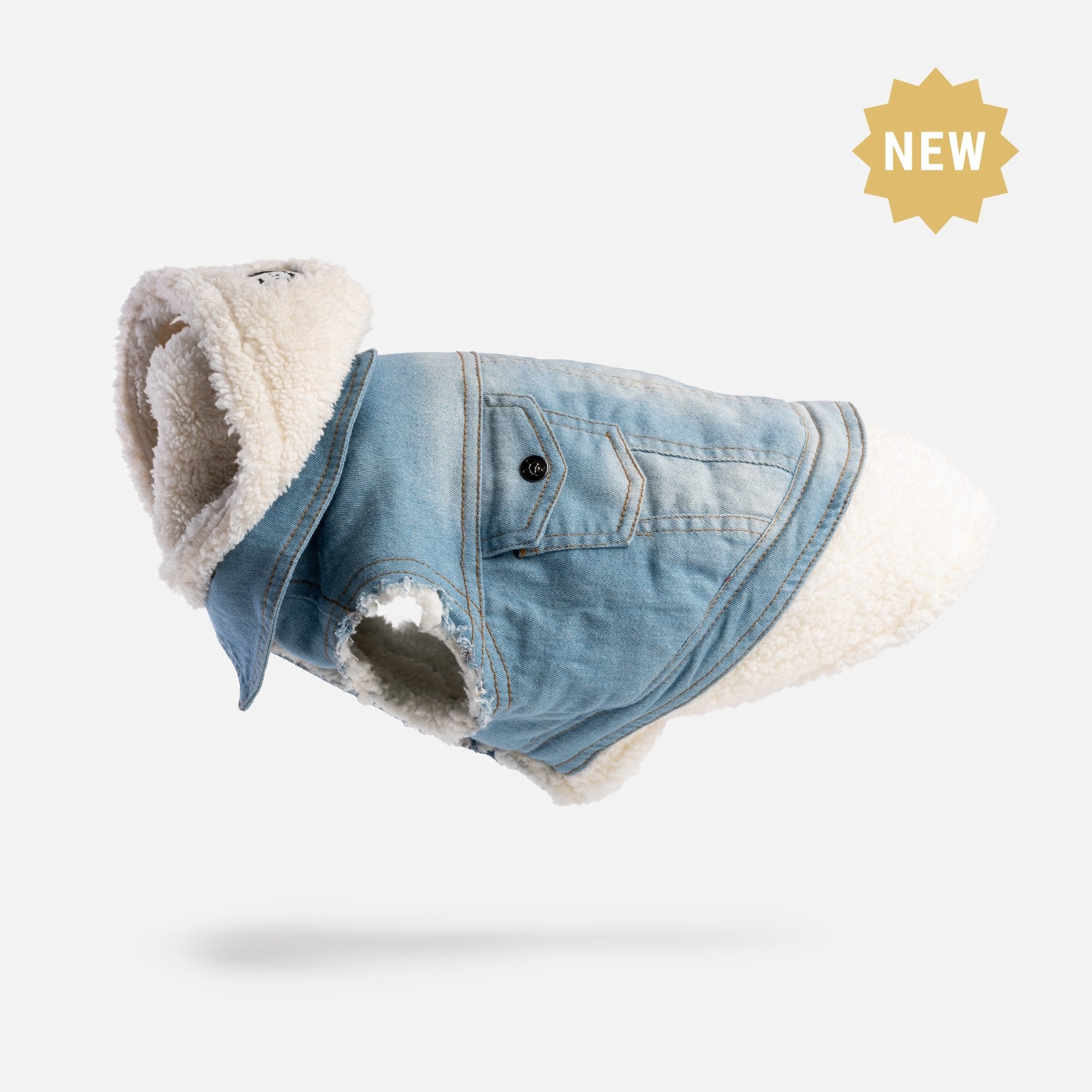 Justin - Denim Dog Jacket - Silver Paw
