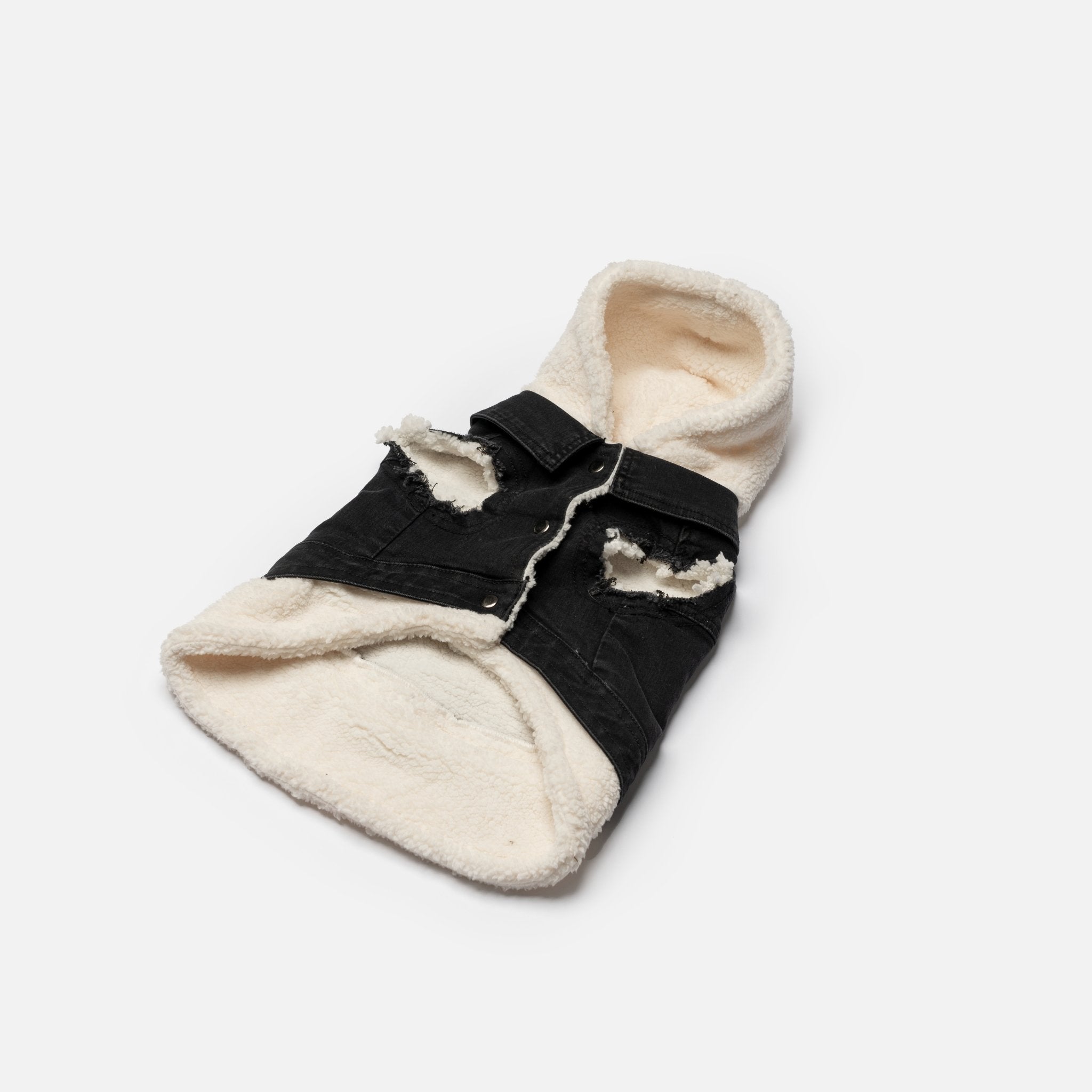 Justin - Denim Dog Jacket (Black) - Silver Paw