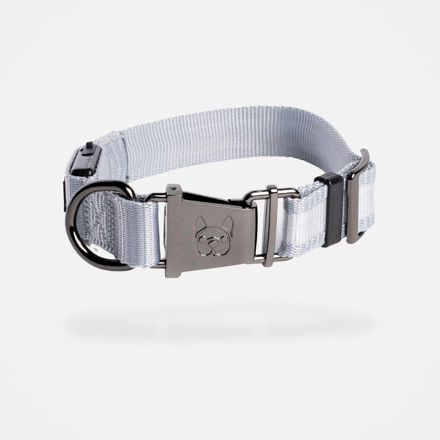 LED Dog Collar - Grey - Silver Paw