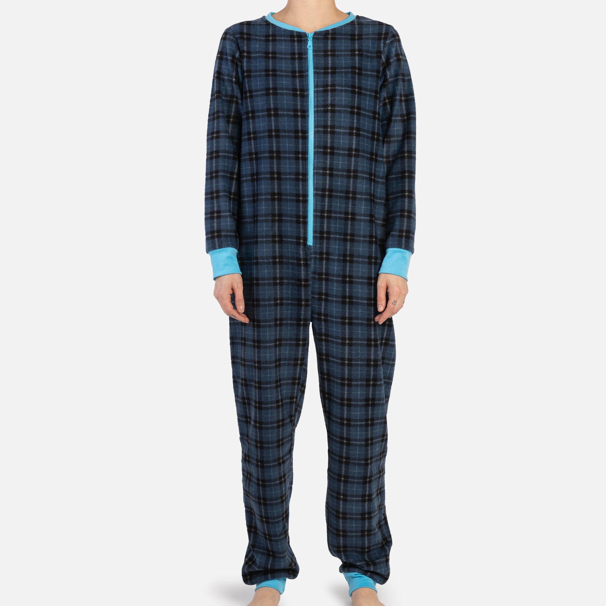 Matching Human & Dog Onesie - Plaid Blue - Silver Paw