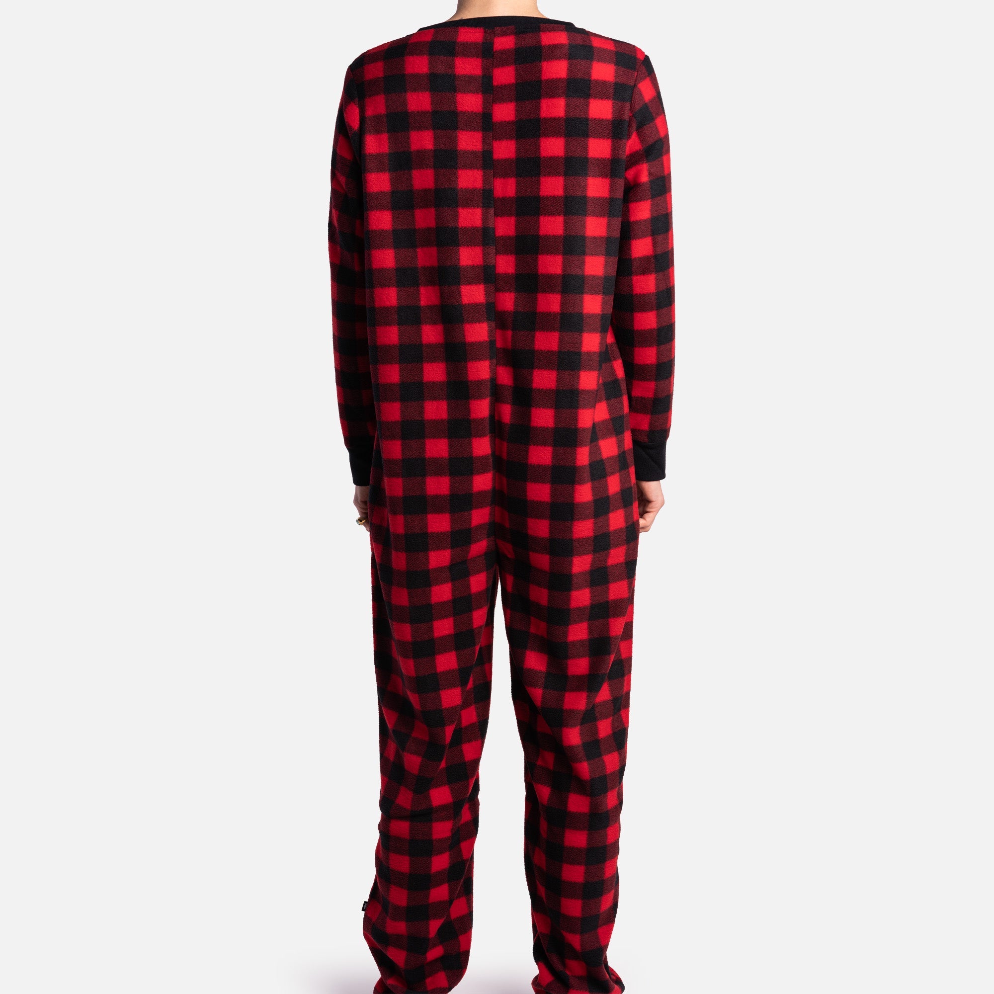 Matching Human Onesie Plaid Red Silver Paw