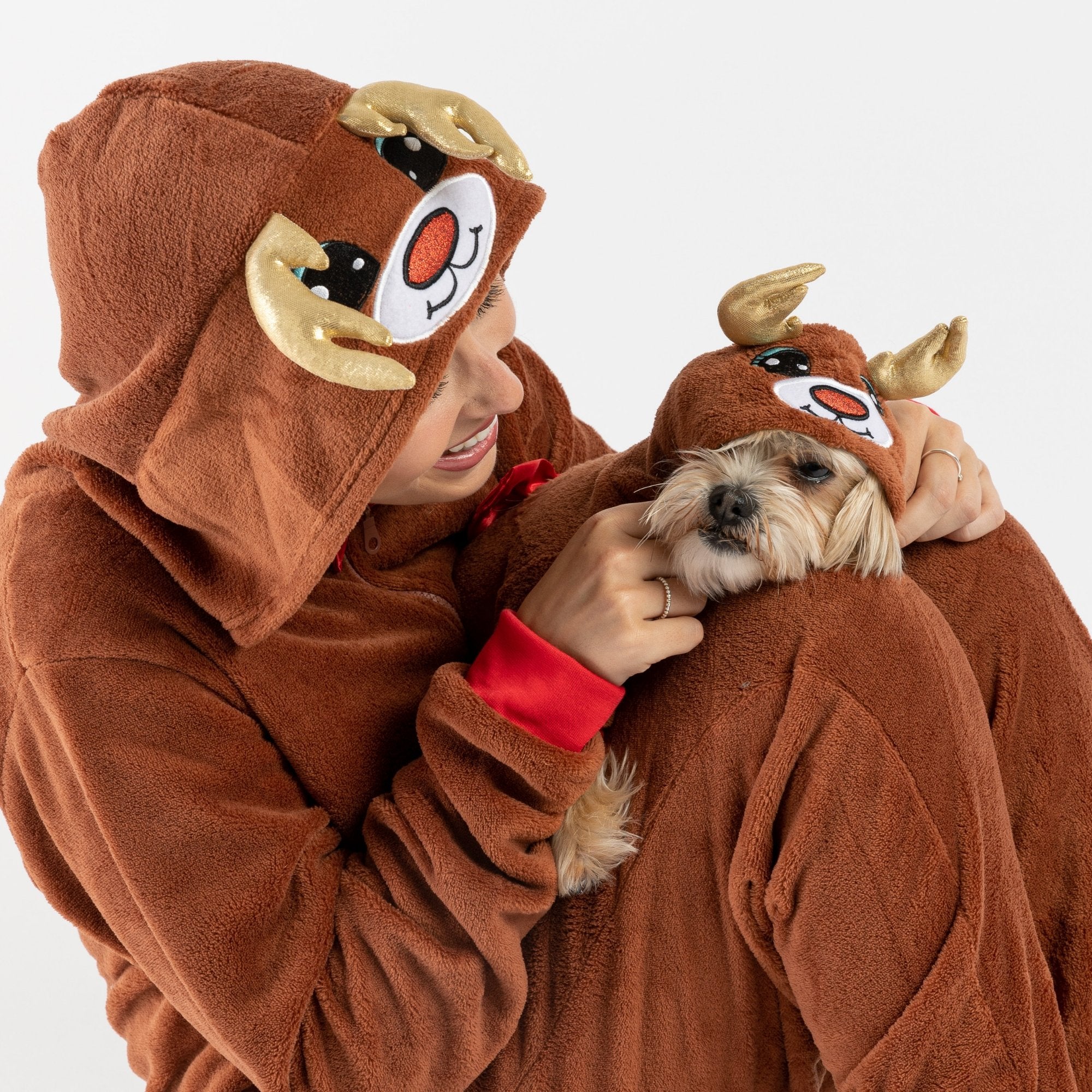 Matching Human & Dog Onesie - Reindeer - Silver Paw