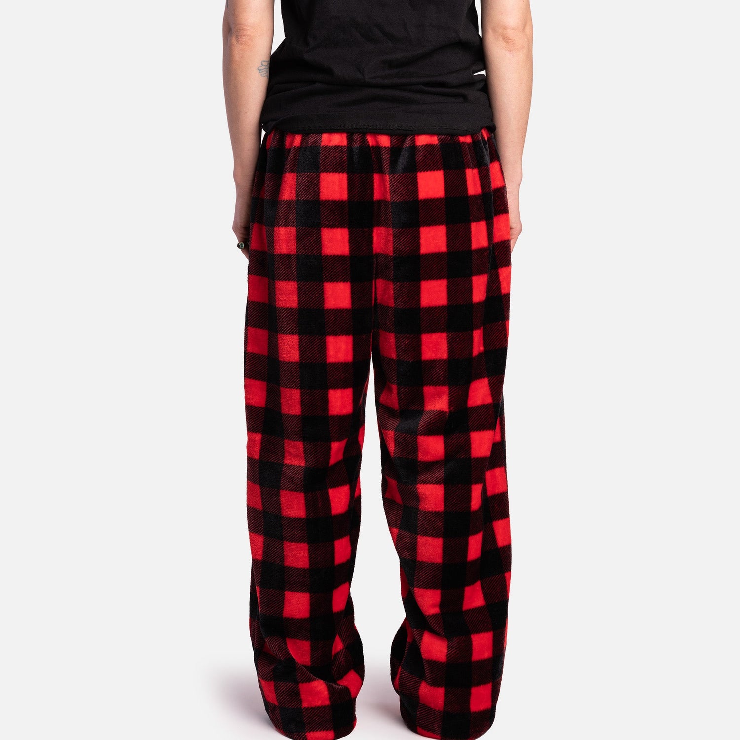 👯♂️ Matching Human Buffalo Plaid Pajama Joggers – Red Black