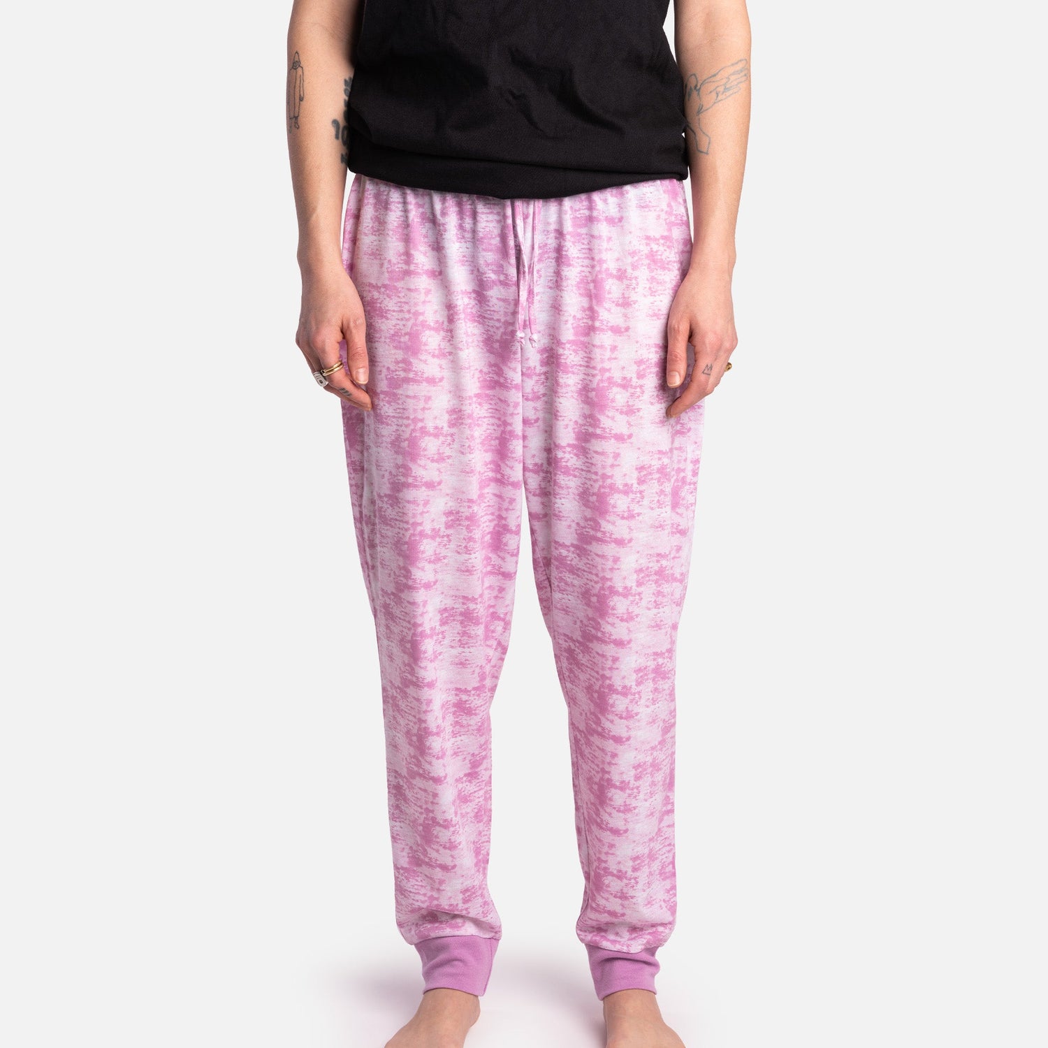 Matching Human & Dog Pajama - Pink Tie Dye - Silver Paw