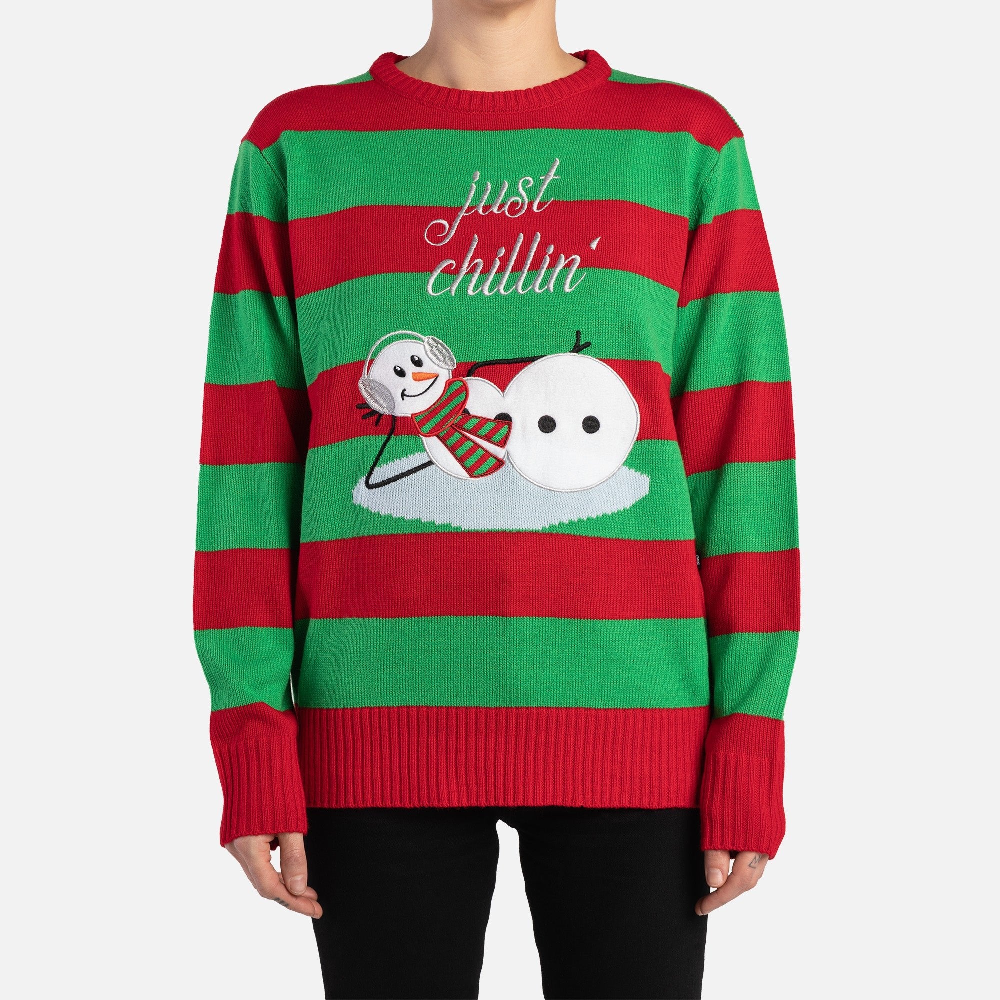 Matching Human & Dog Ugly Xmas Sweater - Just Chillin - Silver Paw