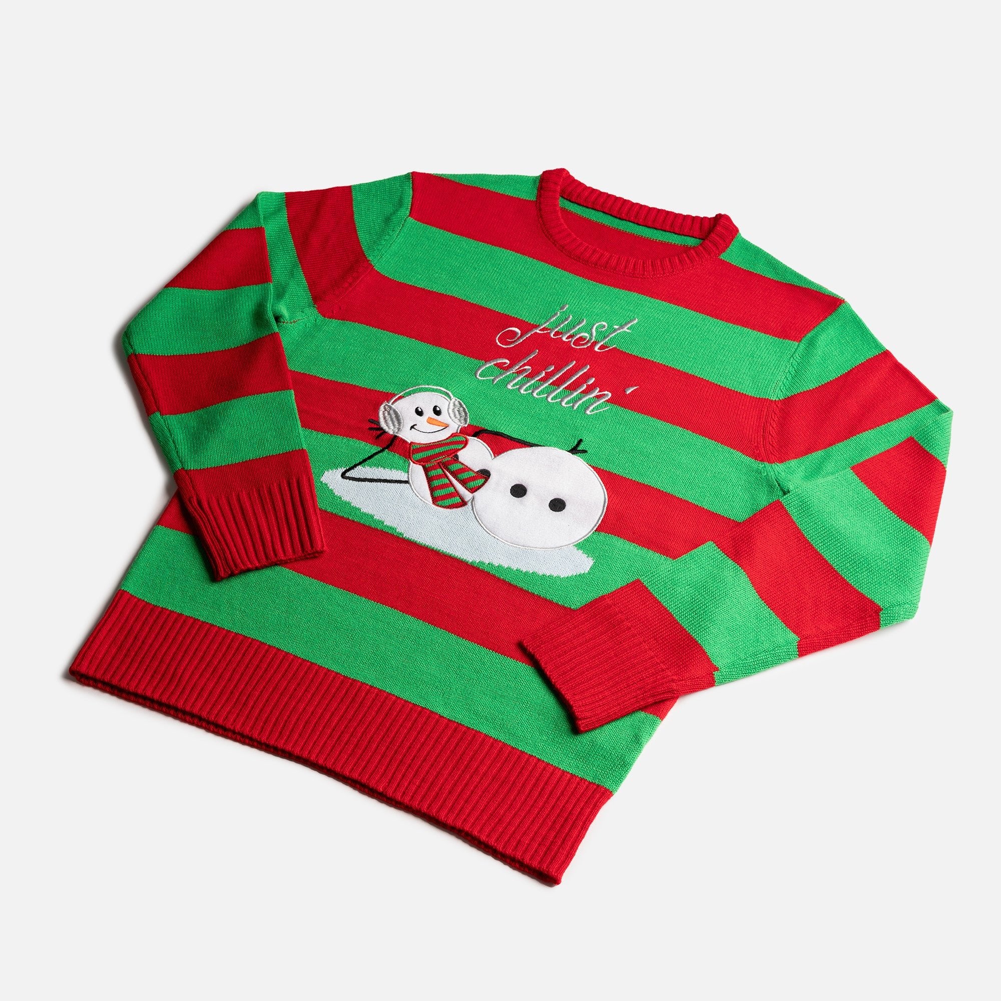 Matching Human & Dog Ugly Xmas Sweater - Just Chillin - Silver Paw