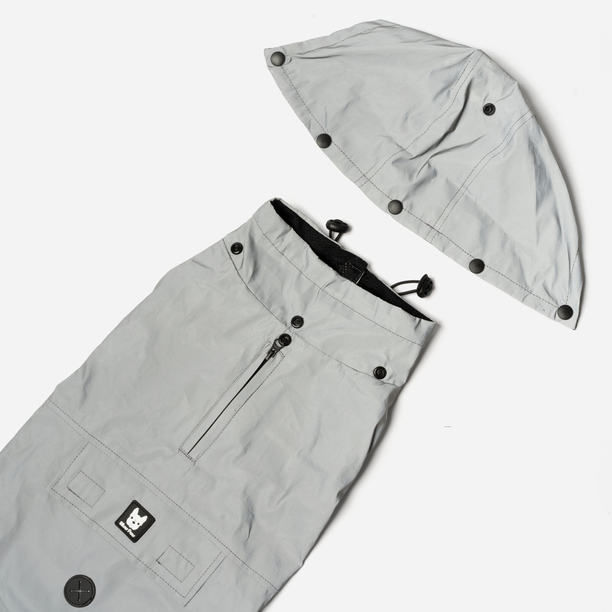 Max - Reflective Raincoat - Silver Paw