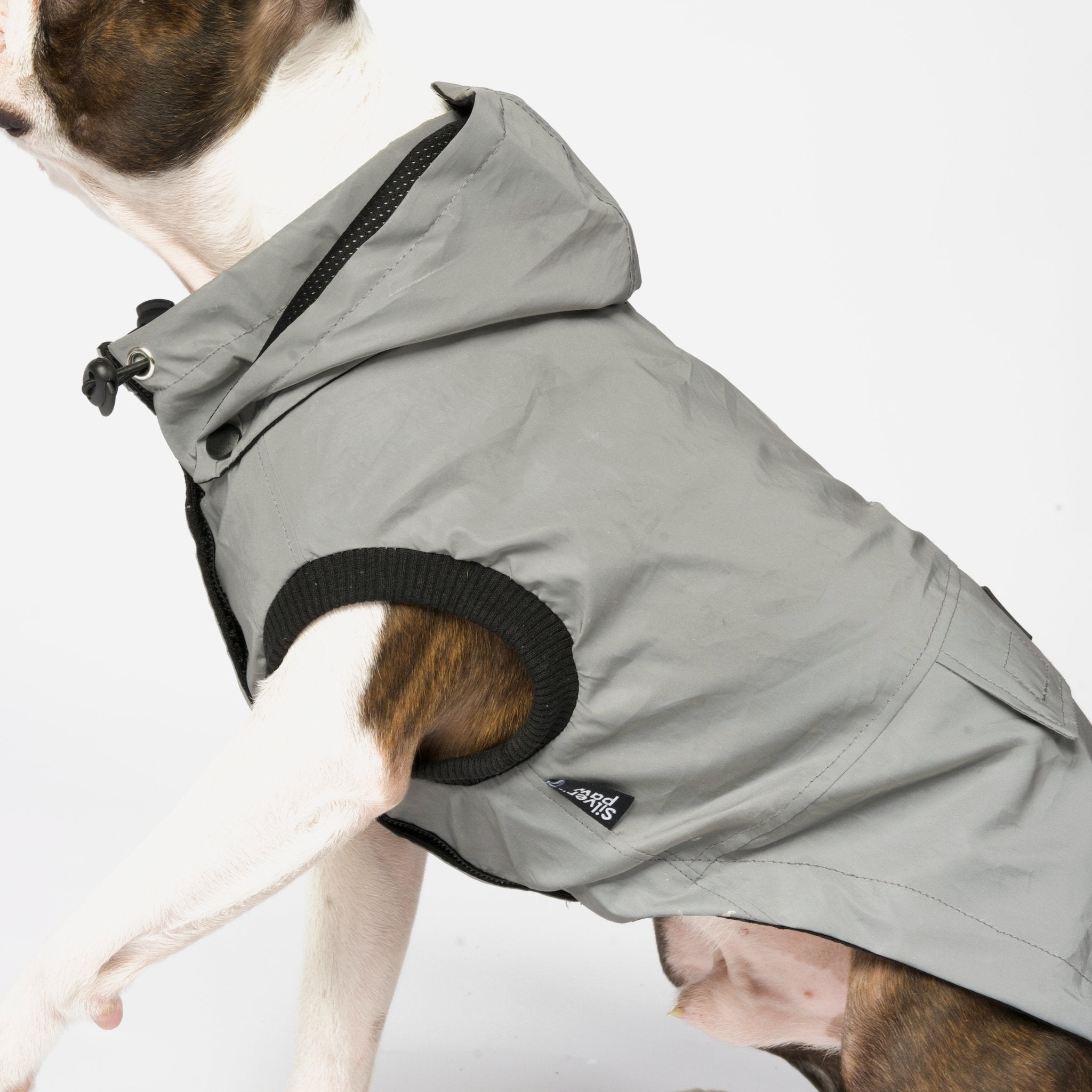 Max - Reflective Raincoat - Silver Paw