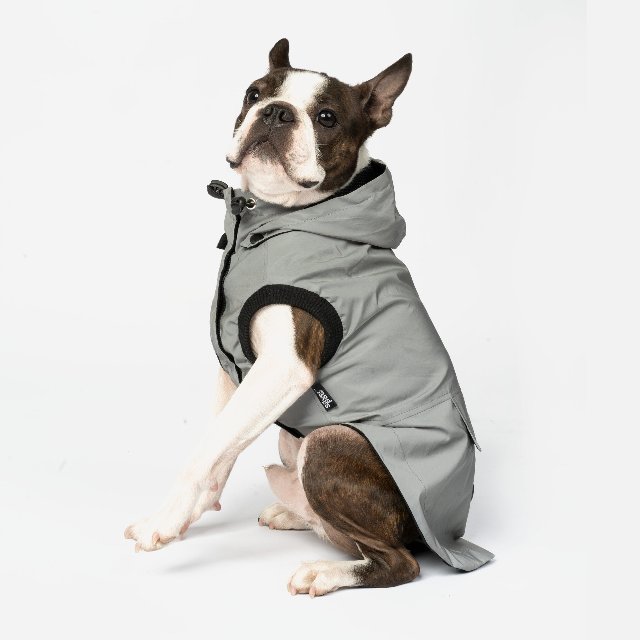 Max - Reflective Raincoat - Silver Paw