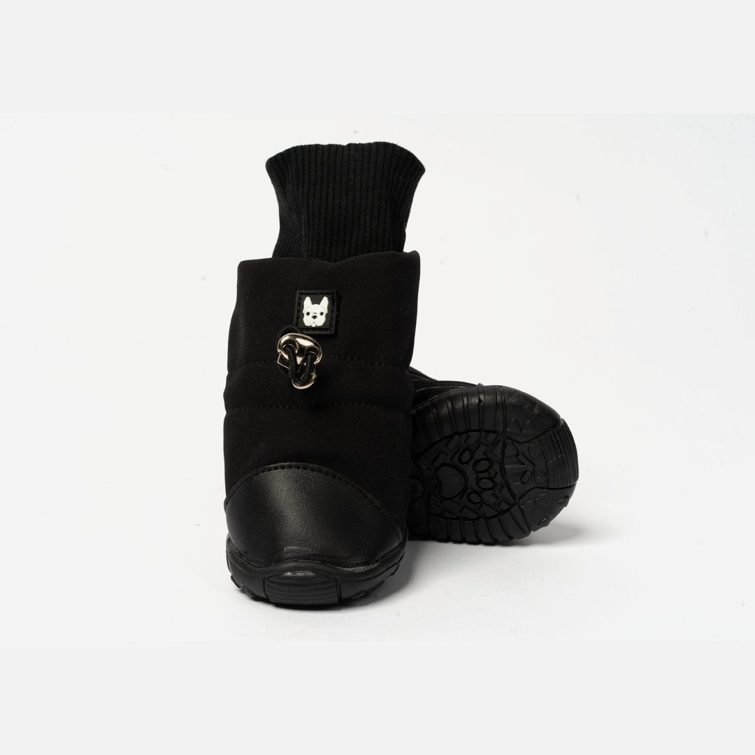 Morgan Adjustable Dog Boots - Black - Silver Paw