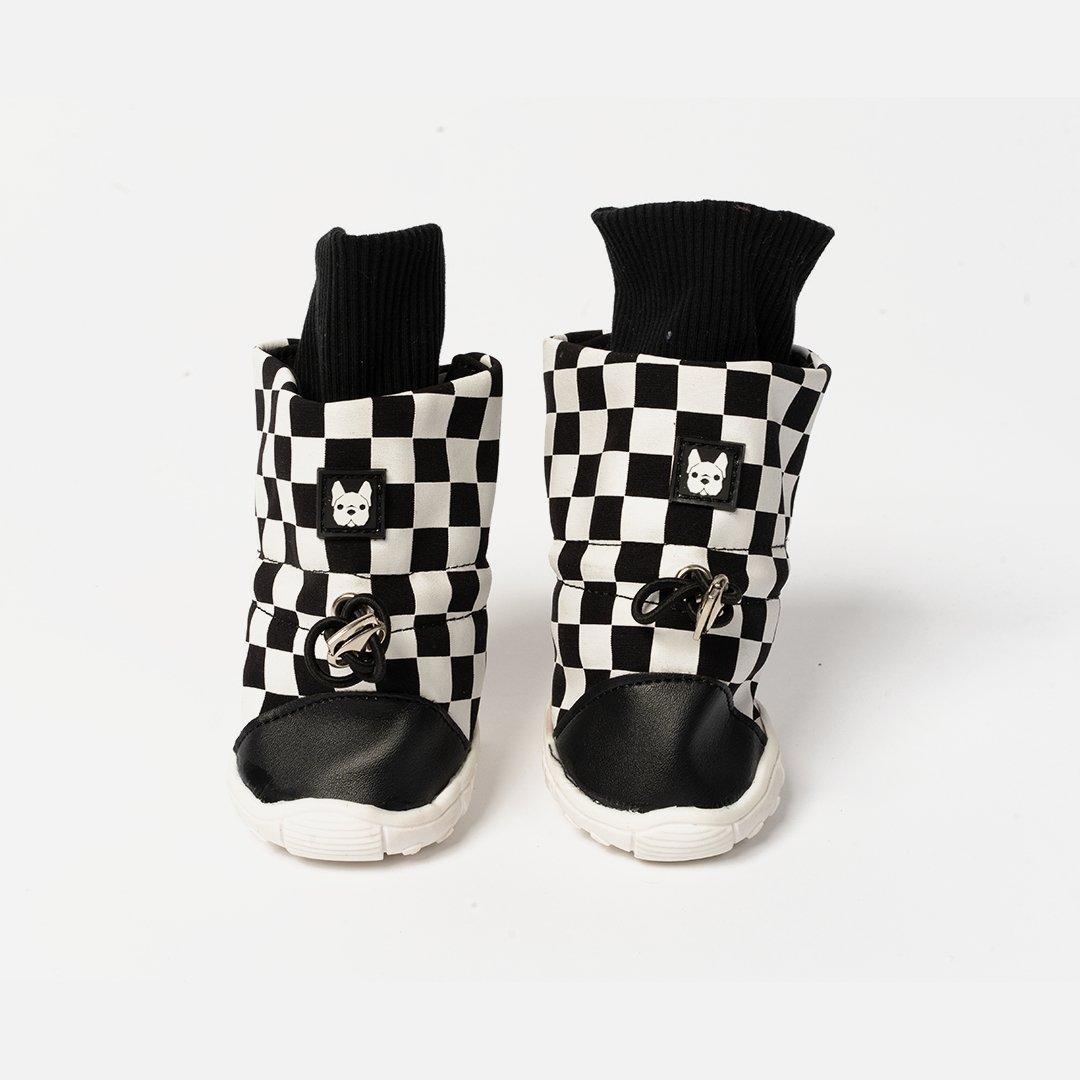 Morgan Adjustable Dog Boots - Plaid - Silver Paw