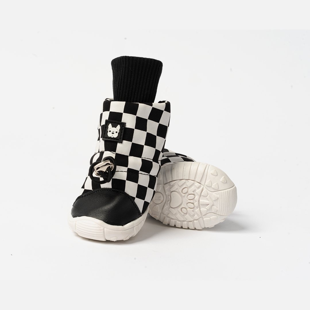 Morgan Adjustable Dog Boots - Plaid - Silver Paw