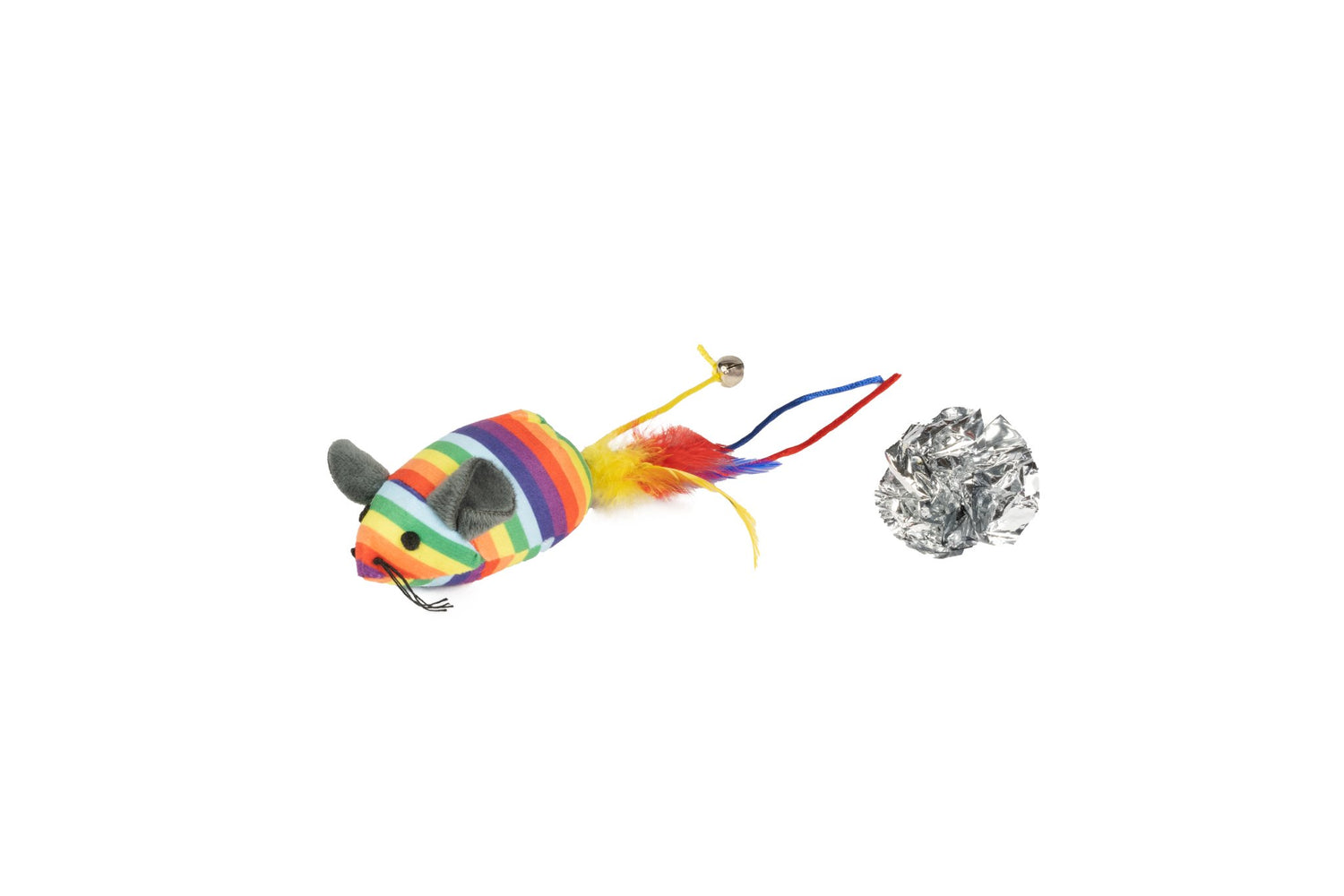 MOUSE & CRINKLE BALL CAT TOY - Silver Paw
