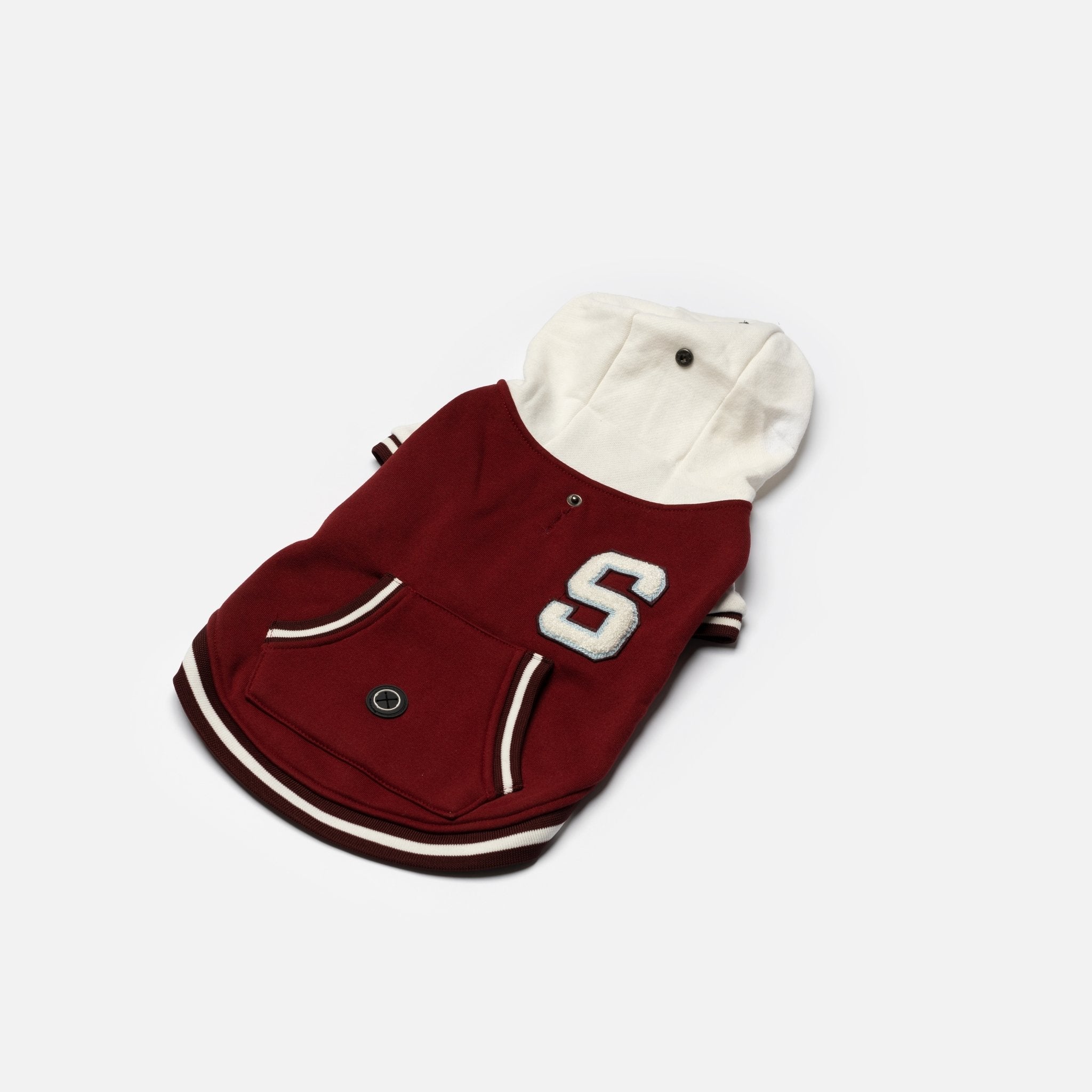 Otis Dog Letterman Jacket  Varsity-Inspired Bomber with Hood & Leash Access