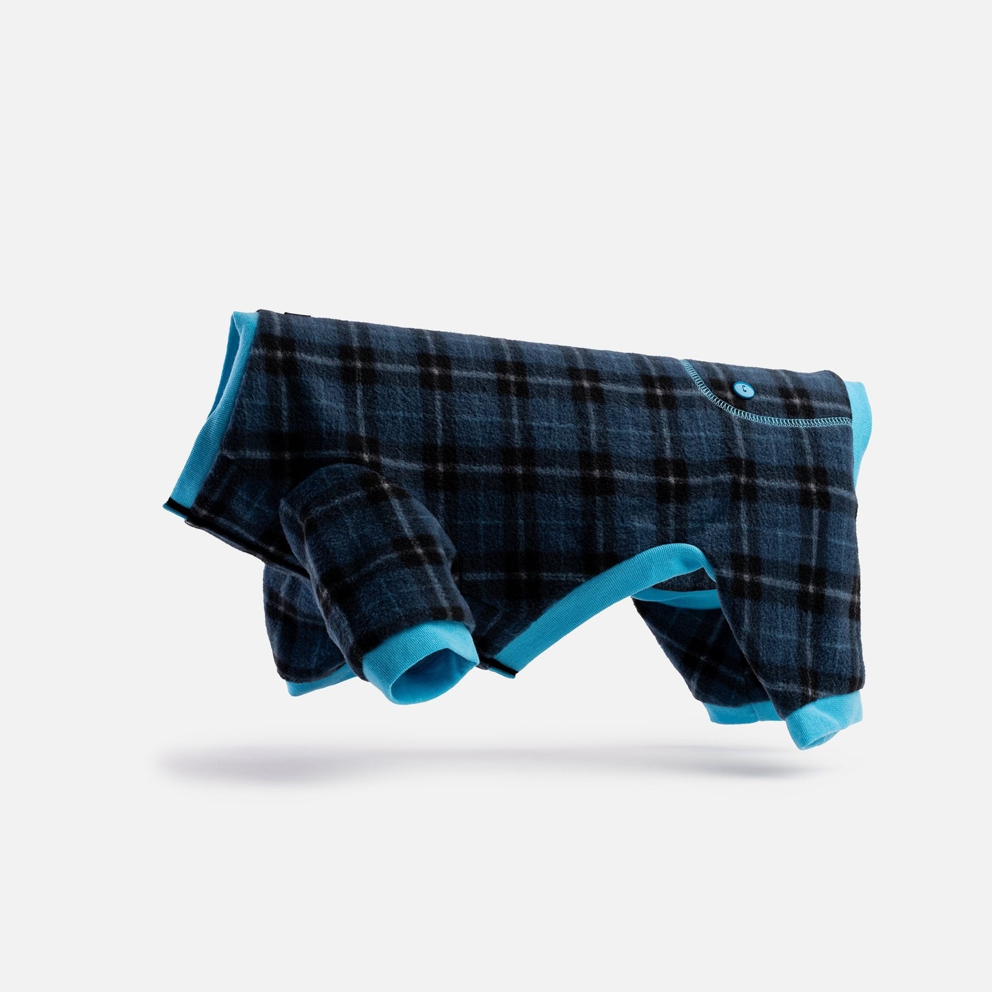 Plaid Dog Pajama - Blue