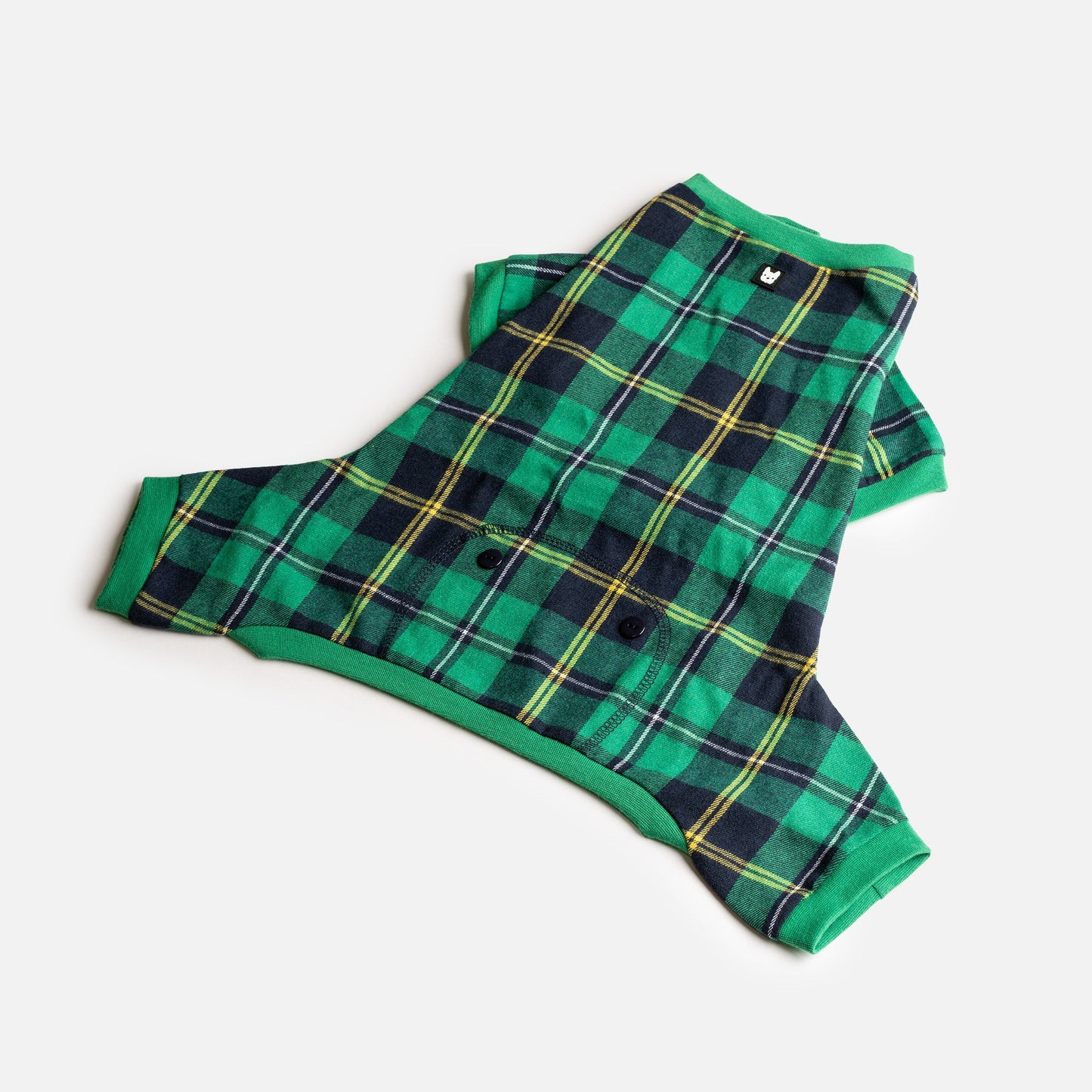 Pyjama pour chien à carreaux - Vert