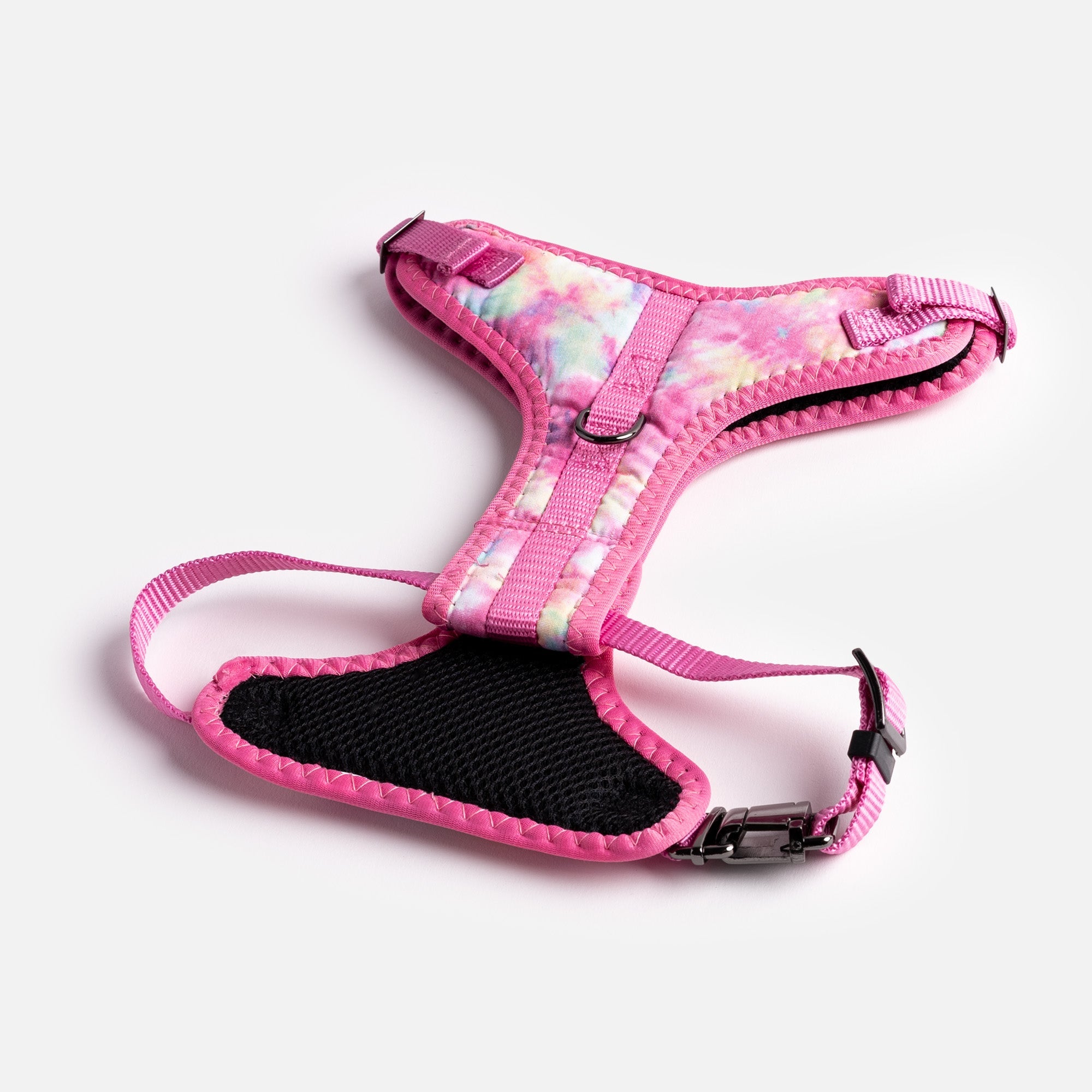 Pink Tie Dye Poplin Dog Harness  Adjustable, Secure & Stylish