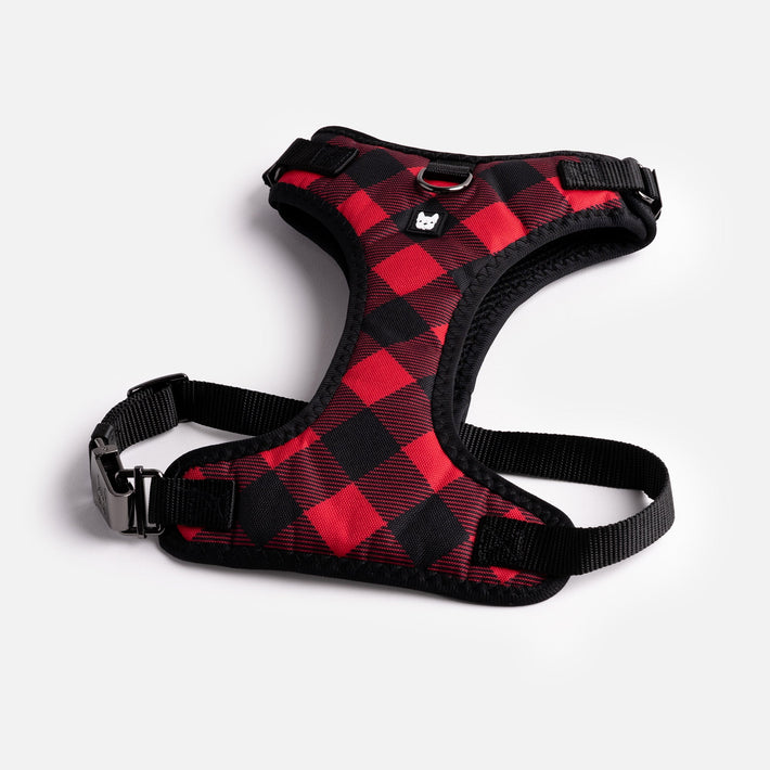 Poplin Dog Harness - Red Plaid