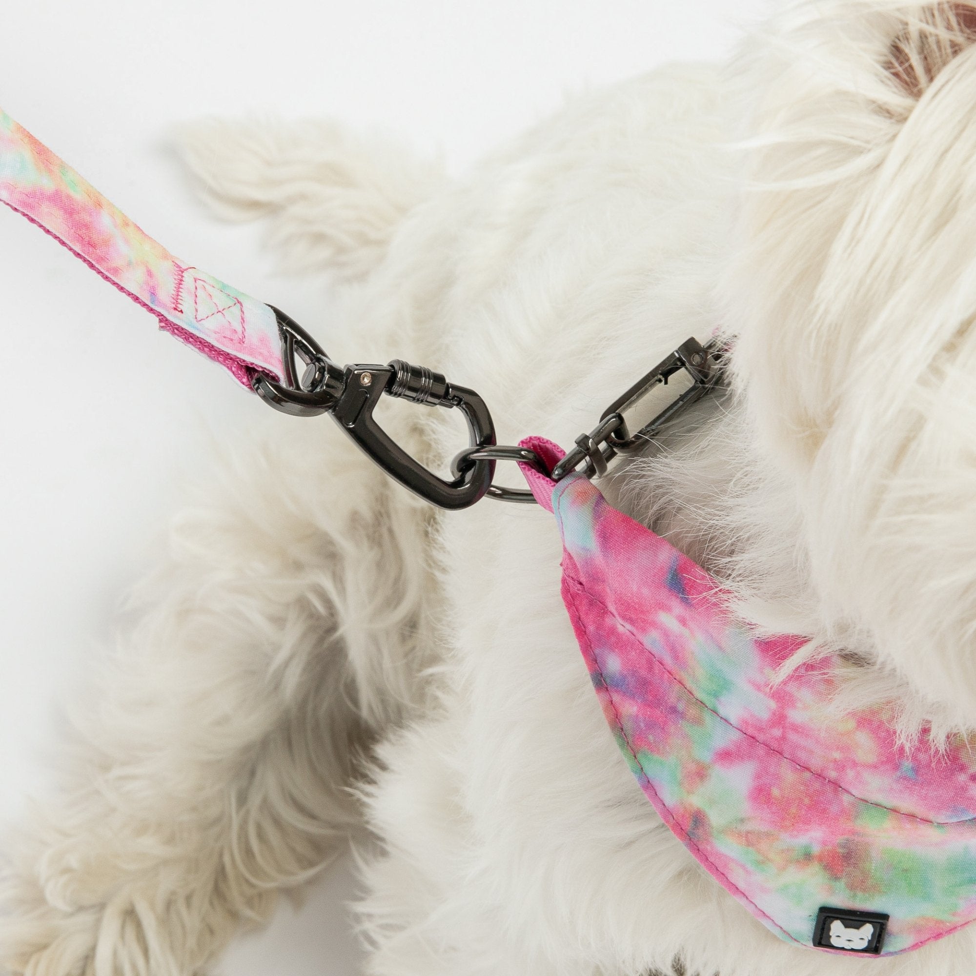 Pink Tie-Dye Poplin Dog Leash  Durable, Secure & Stylish