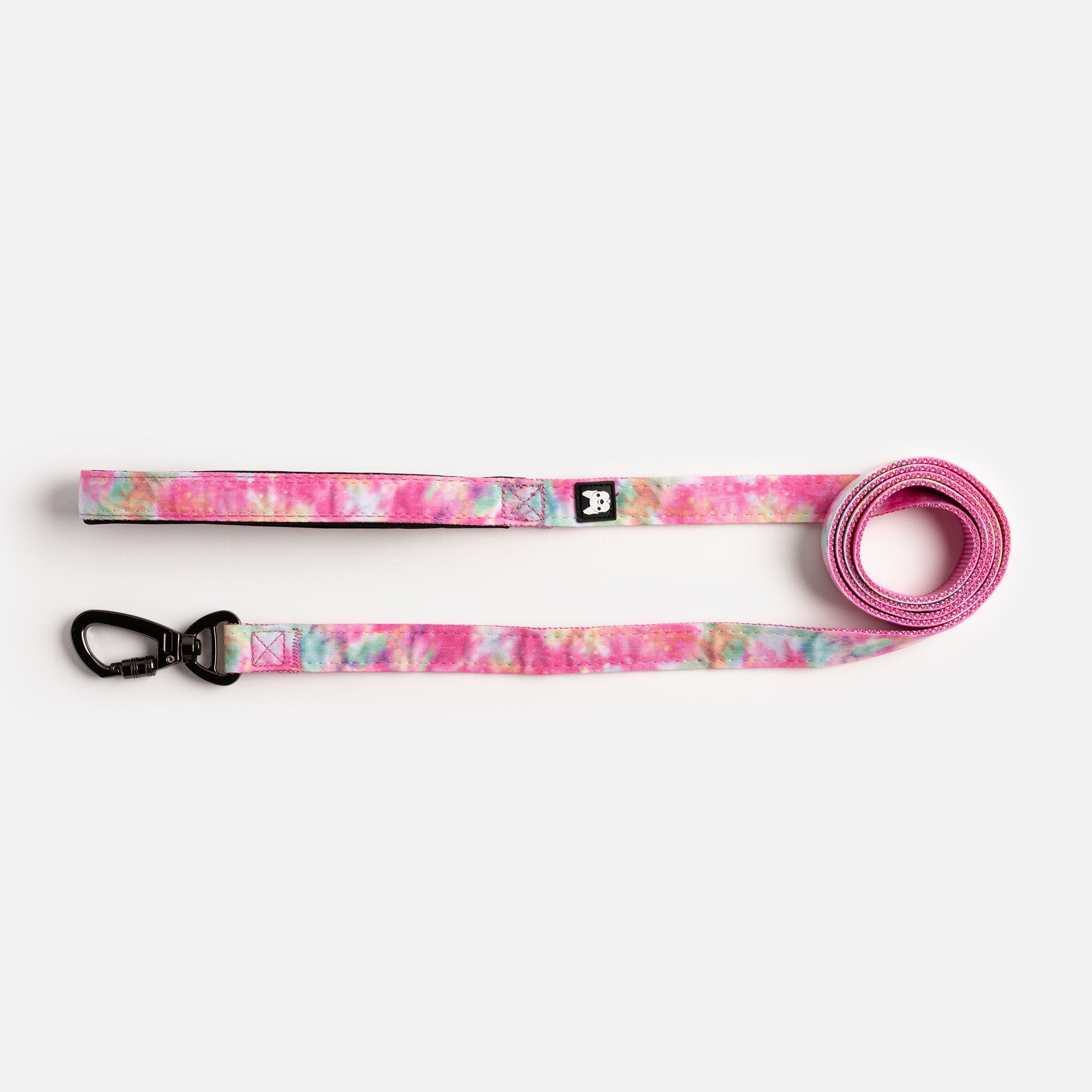 Pink Tie-Dye Poplin Dog Leash  Durable, Secure & Stylish