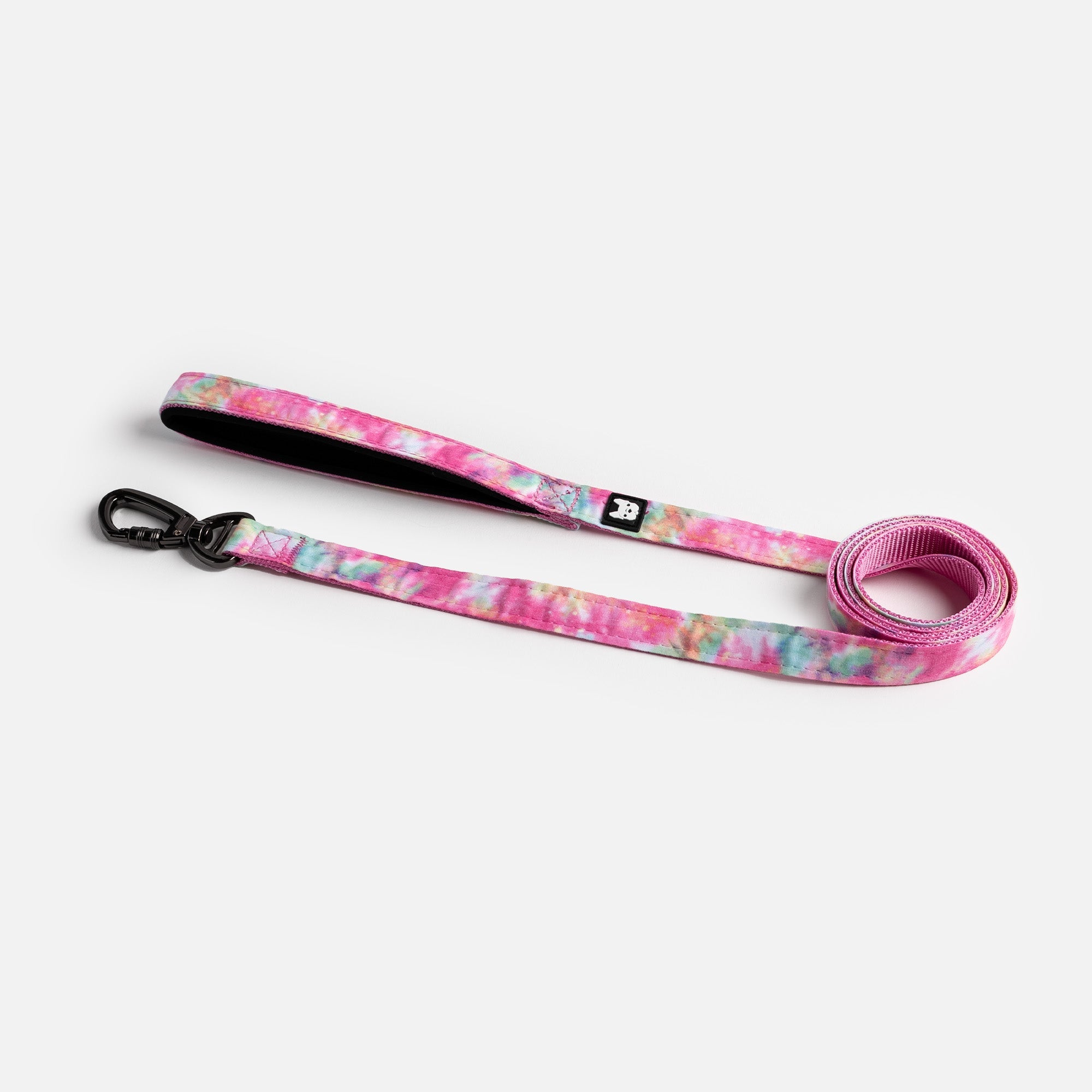 Pink Tie-Dye Poplin Dog Leash  Durable, Secure & Stylish
