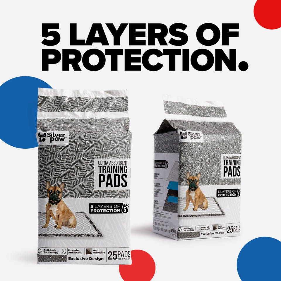 Printed Dog Training Pads - B&W (Bundle Savings) - Silver Paw