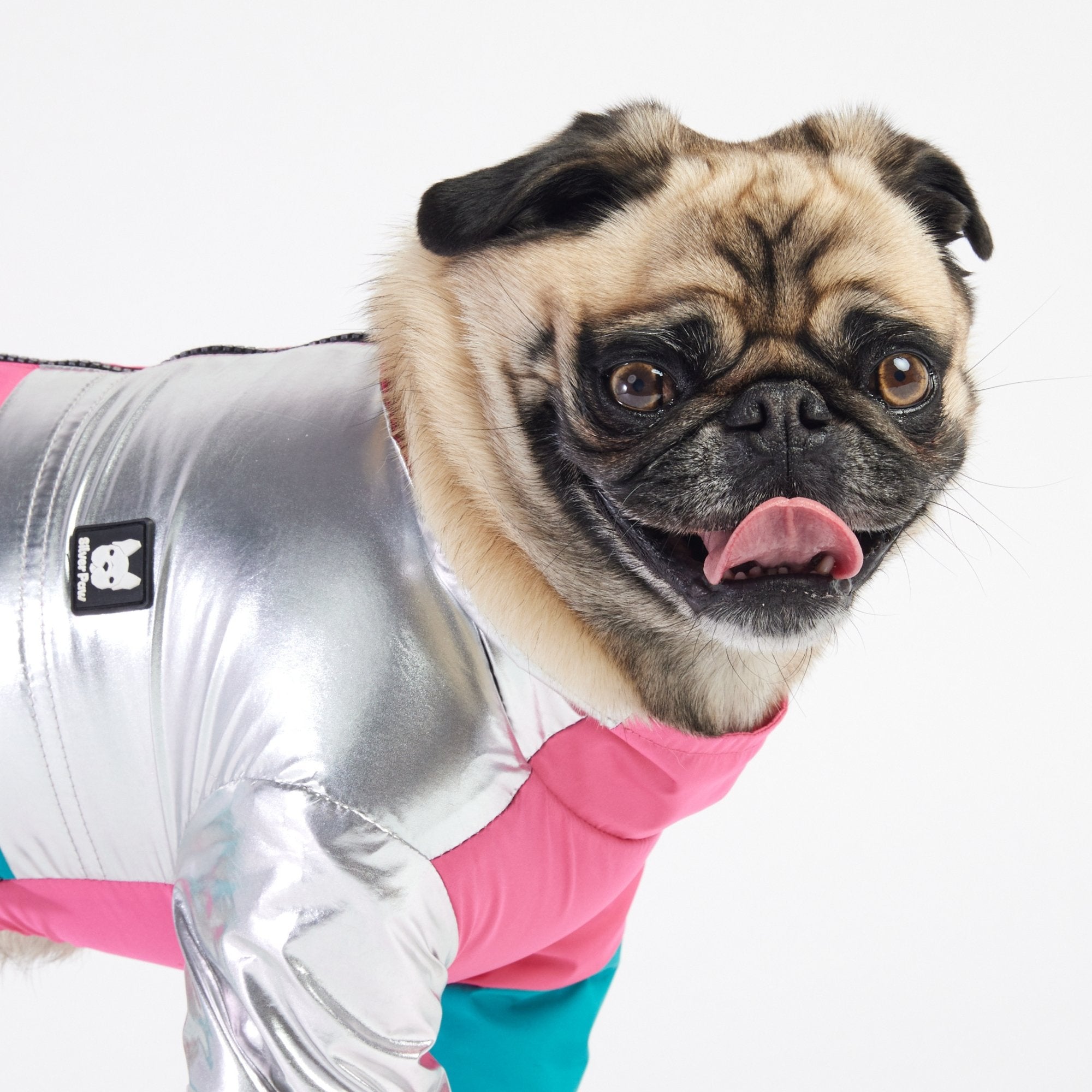 Ricki Dog Tracksuit  Pink Waterproof One-Piece with Harness Access & Zipper Closure