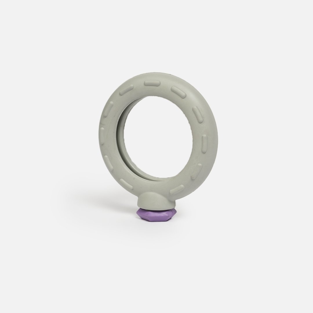 Ring Dog Toy | 100% Natural Rubber Chew with Treat Dispenser & Lavender Scent