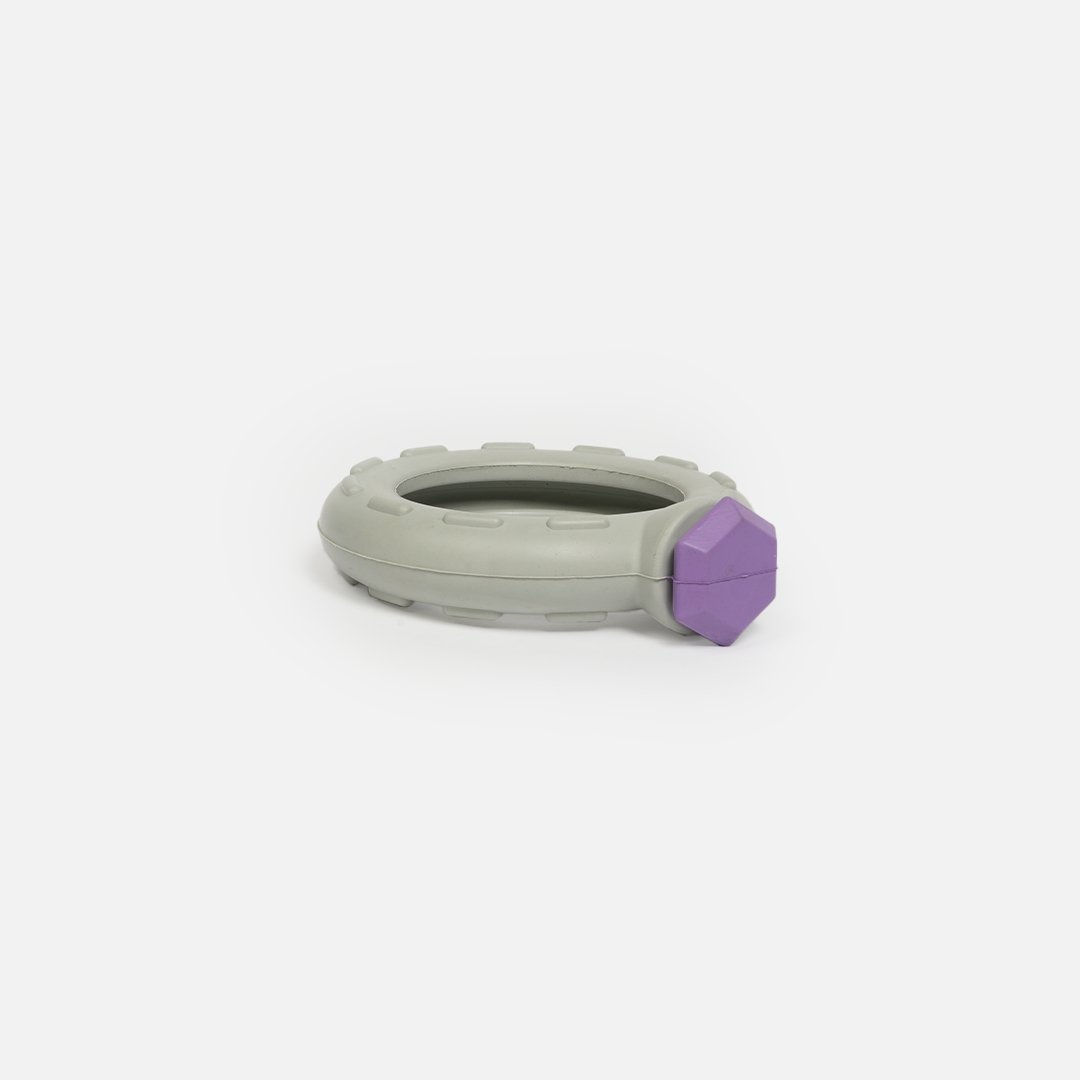 Ring Dog Toy | 100% Natural Rubber Chew with Treat Dispenser & Lavender Scent