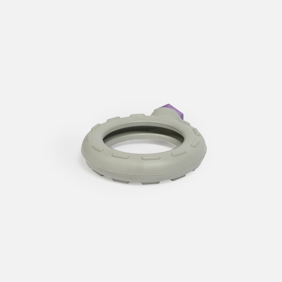 Ring Dog Toy | 100% Natural Rubber Chew with Treat Dispenser & Lavender Scent