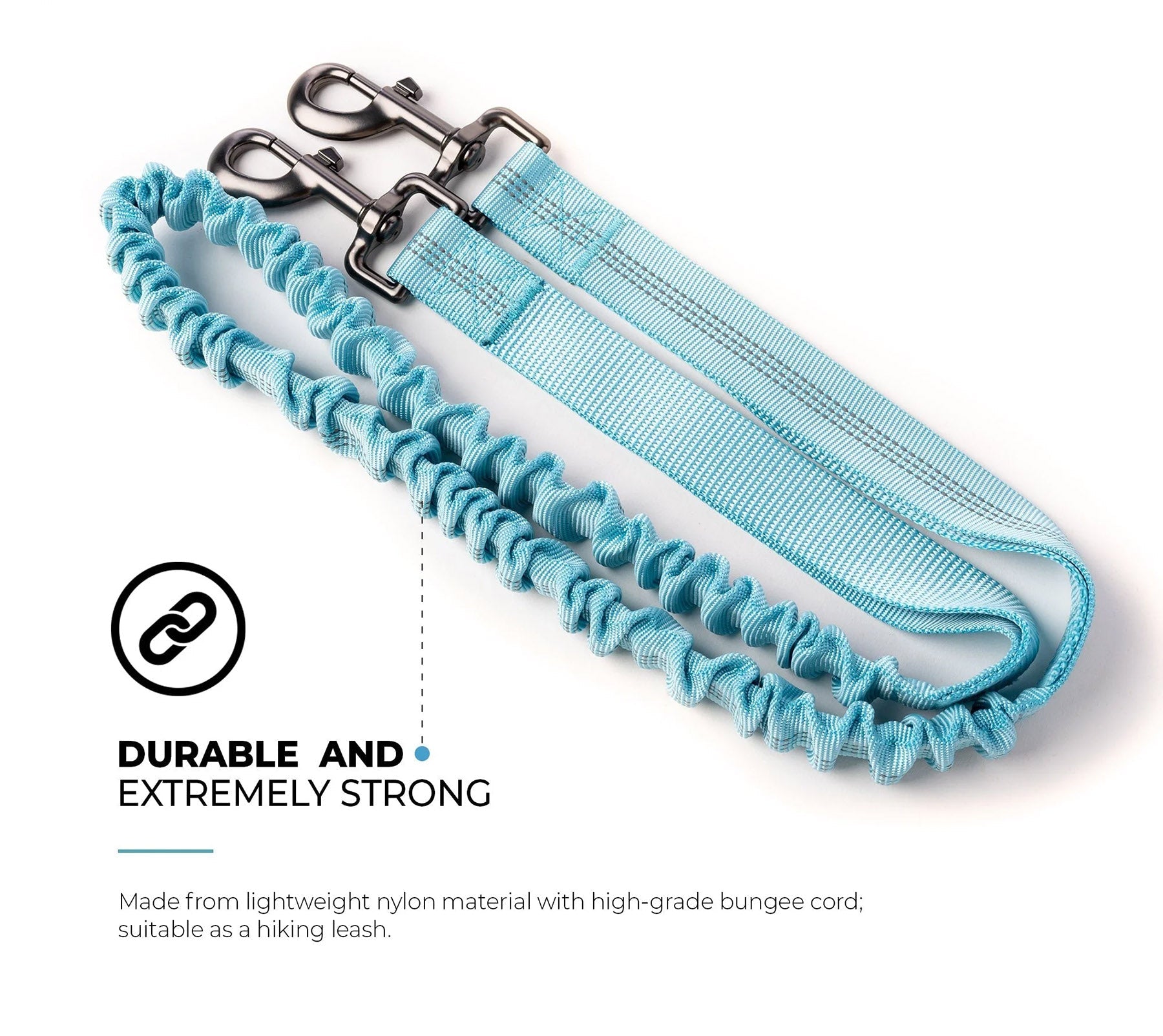 Stripe Blue Hands Free Dog Leash - Silver Paw