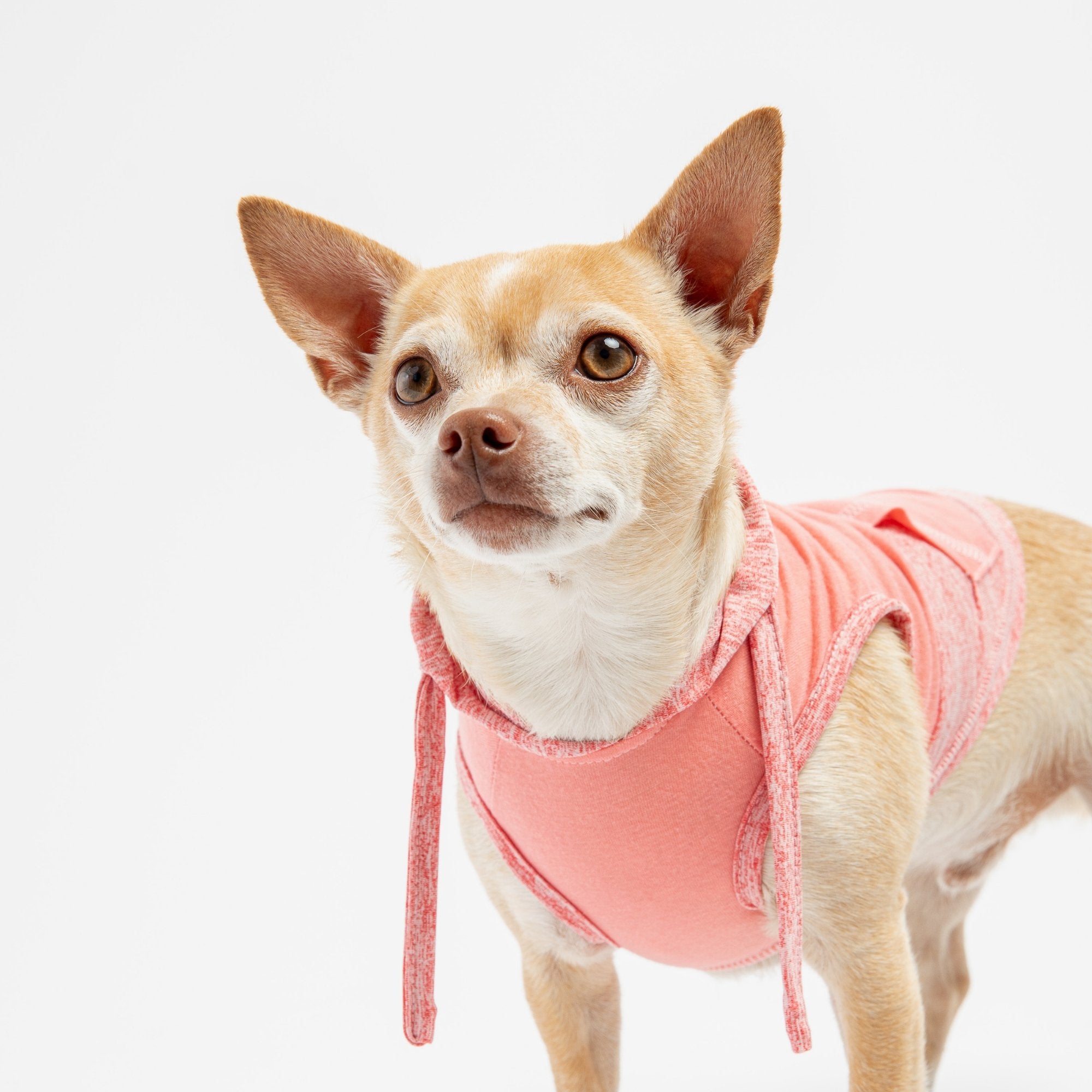 Urban Fit Dog Hoodie  Pink Sleeveless Athletic Hoodie with Kangaroo Pocket