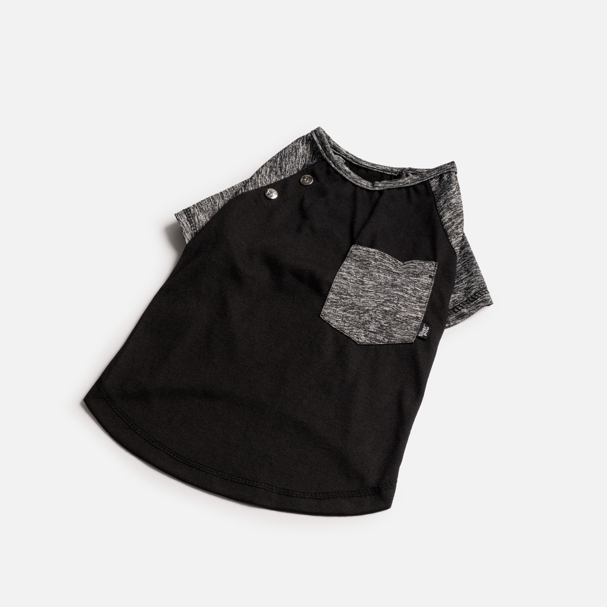 Urban Fit Dog Tee  Black Athletic T-Shirt with Pocket & Raglan Sleeves