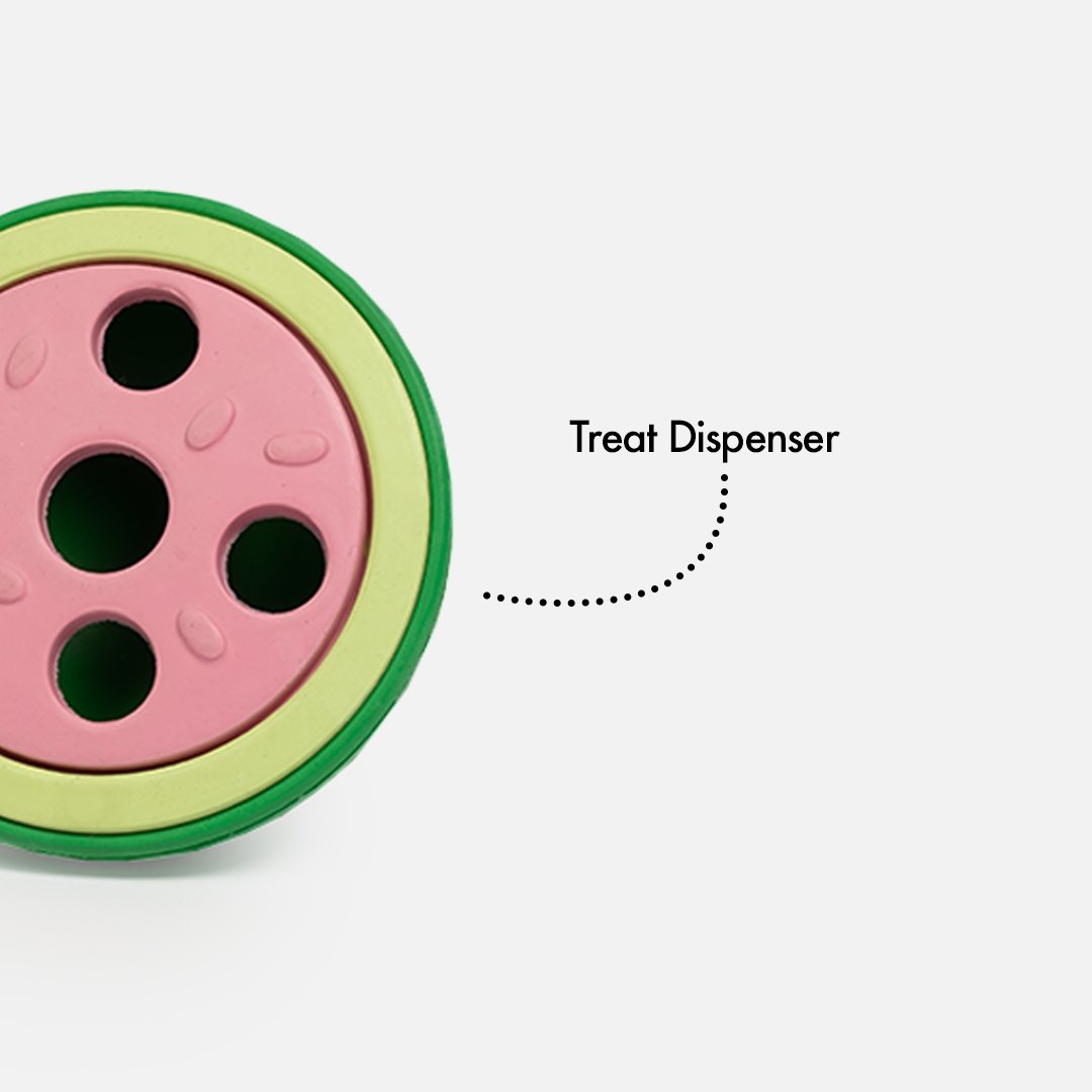 Watermelon Dog Toy | 100% Natural Rubber Chew for Safe & Interactive Play