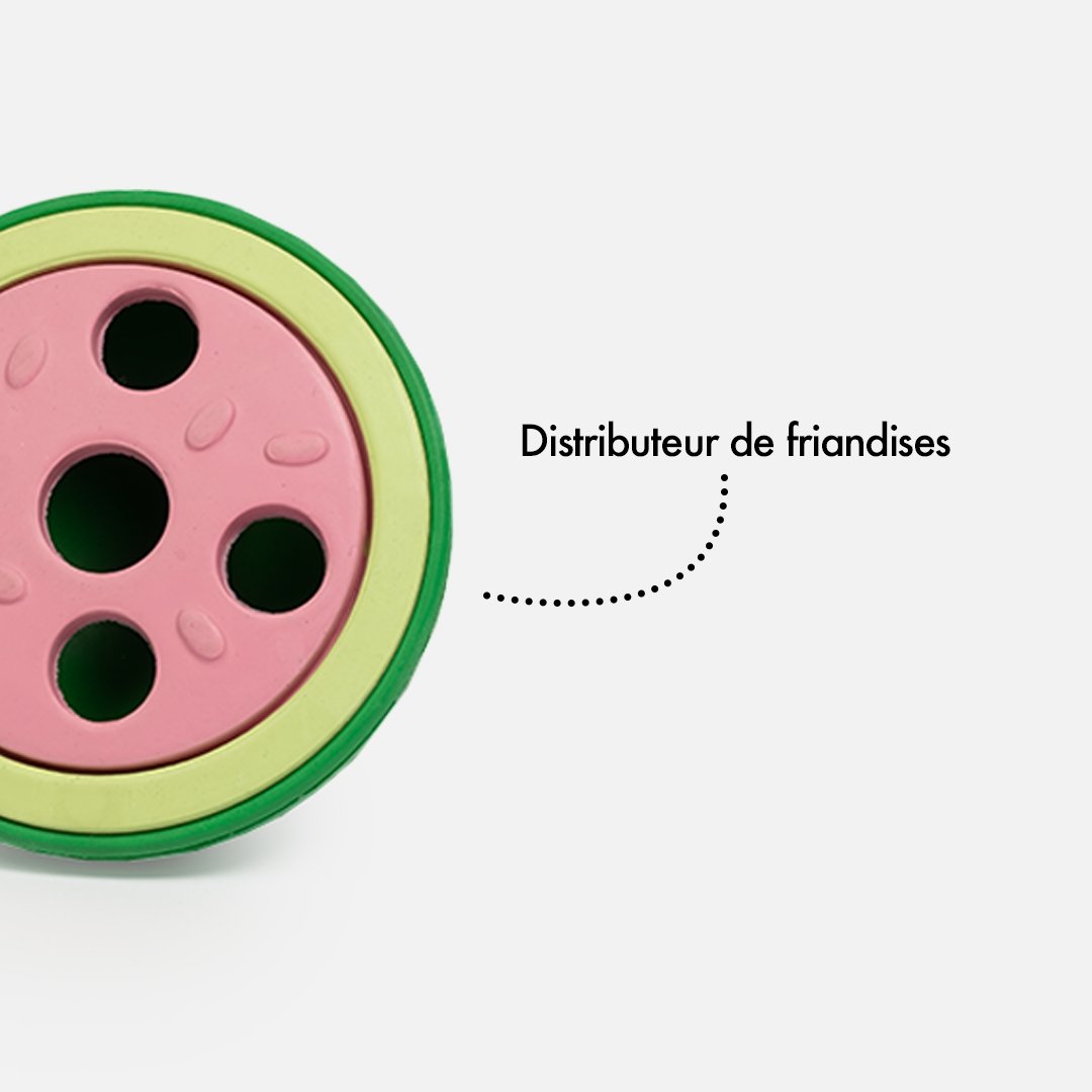 Watermelon Dog Toy | 100% Natural Rubber Chew for Safe & Interactive Play